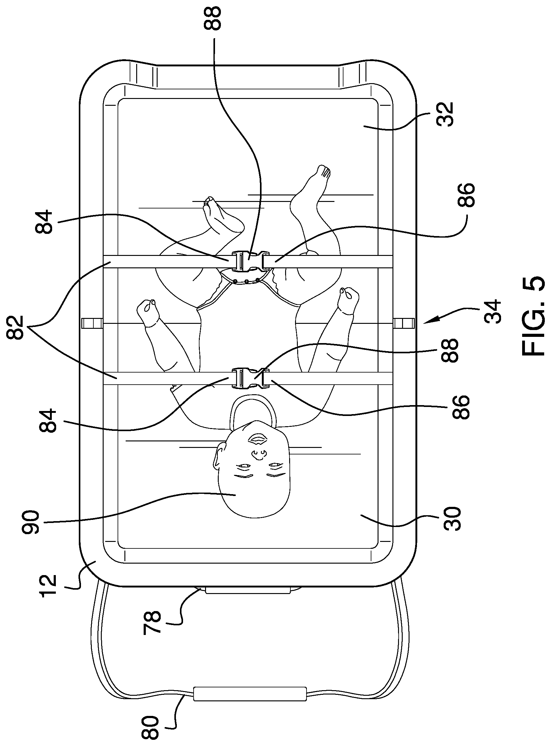 Patent US12616315 Figure 5 – Portable changing table device
