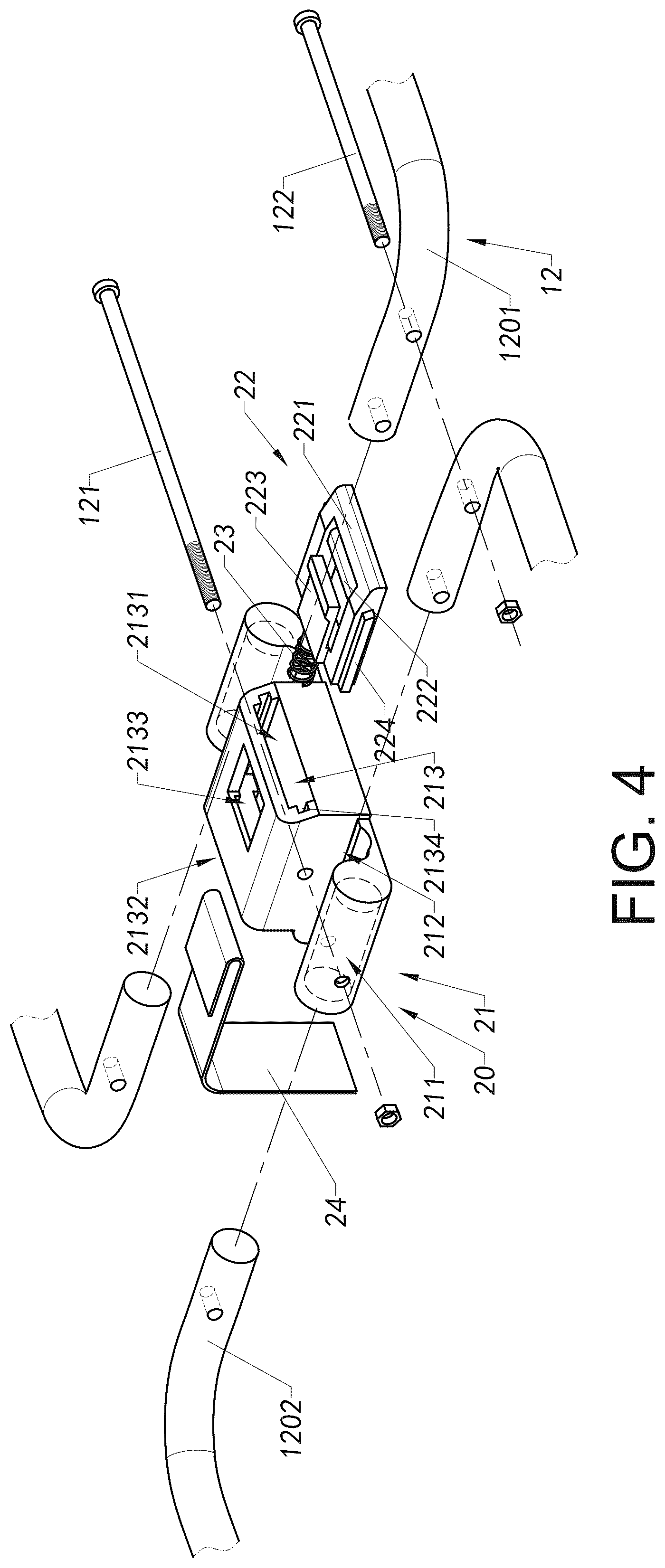 Patent US12616316 Figure 5 – Foldable container and foldable supporting frame thereof, and folding method