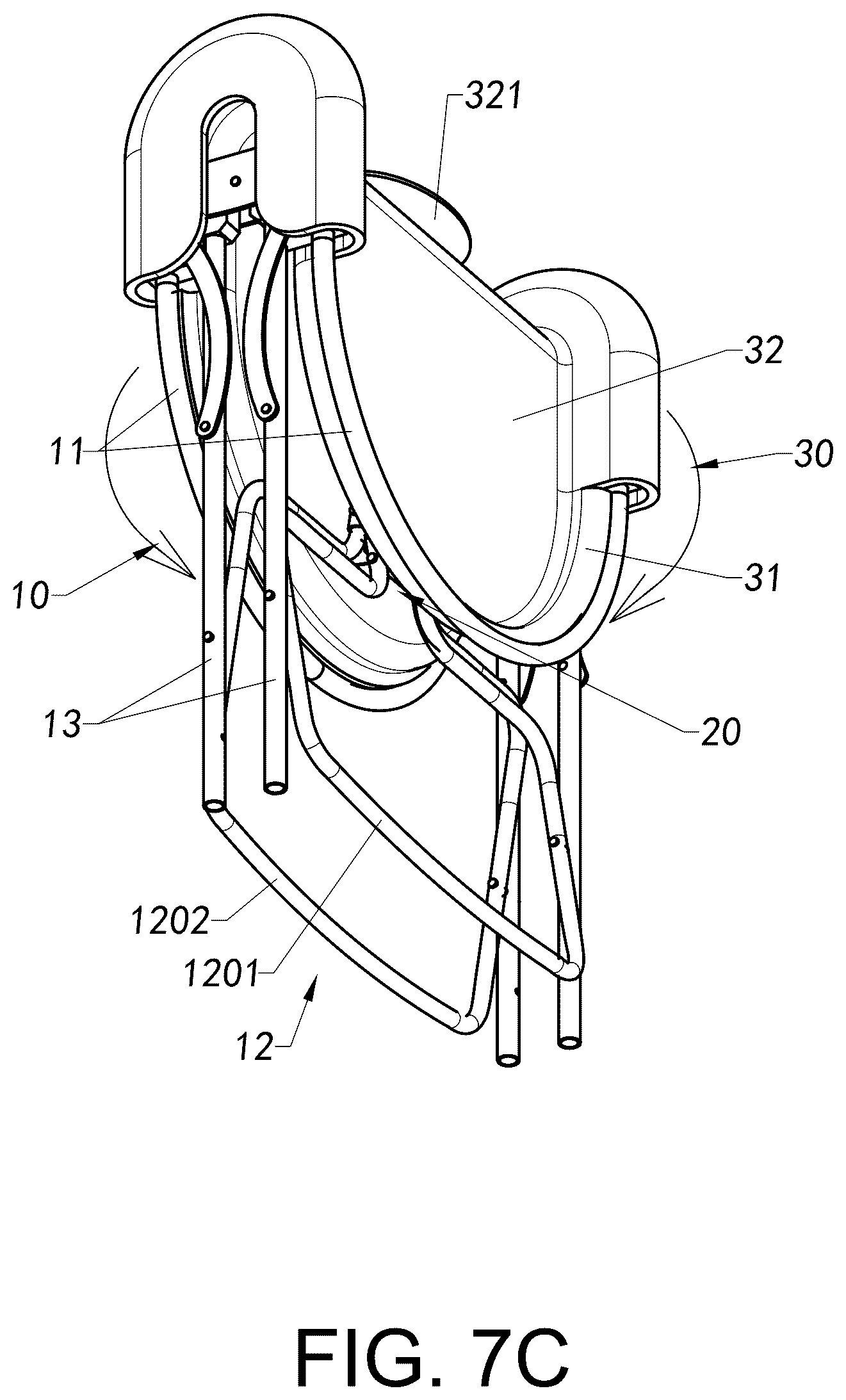 Patent US12616316 Figure 12 – Foldable container and foldable supporting frame thereof, and folding method