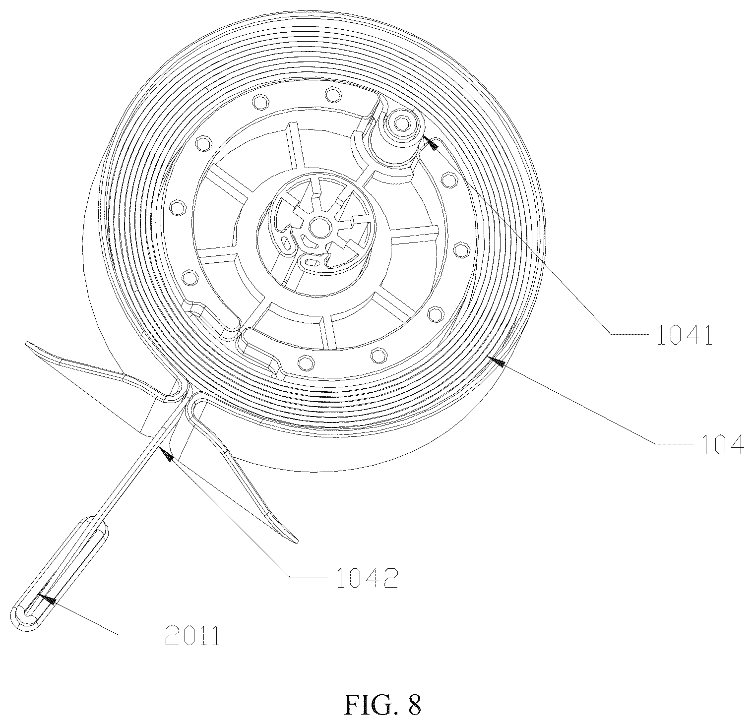 Patent US12616317 Figure 6 – Automatic webbing winding device and bedside bed having the same