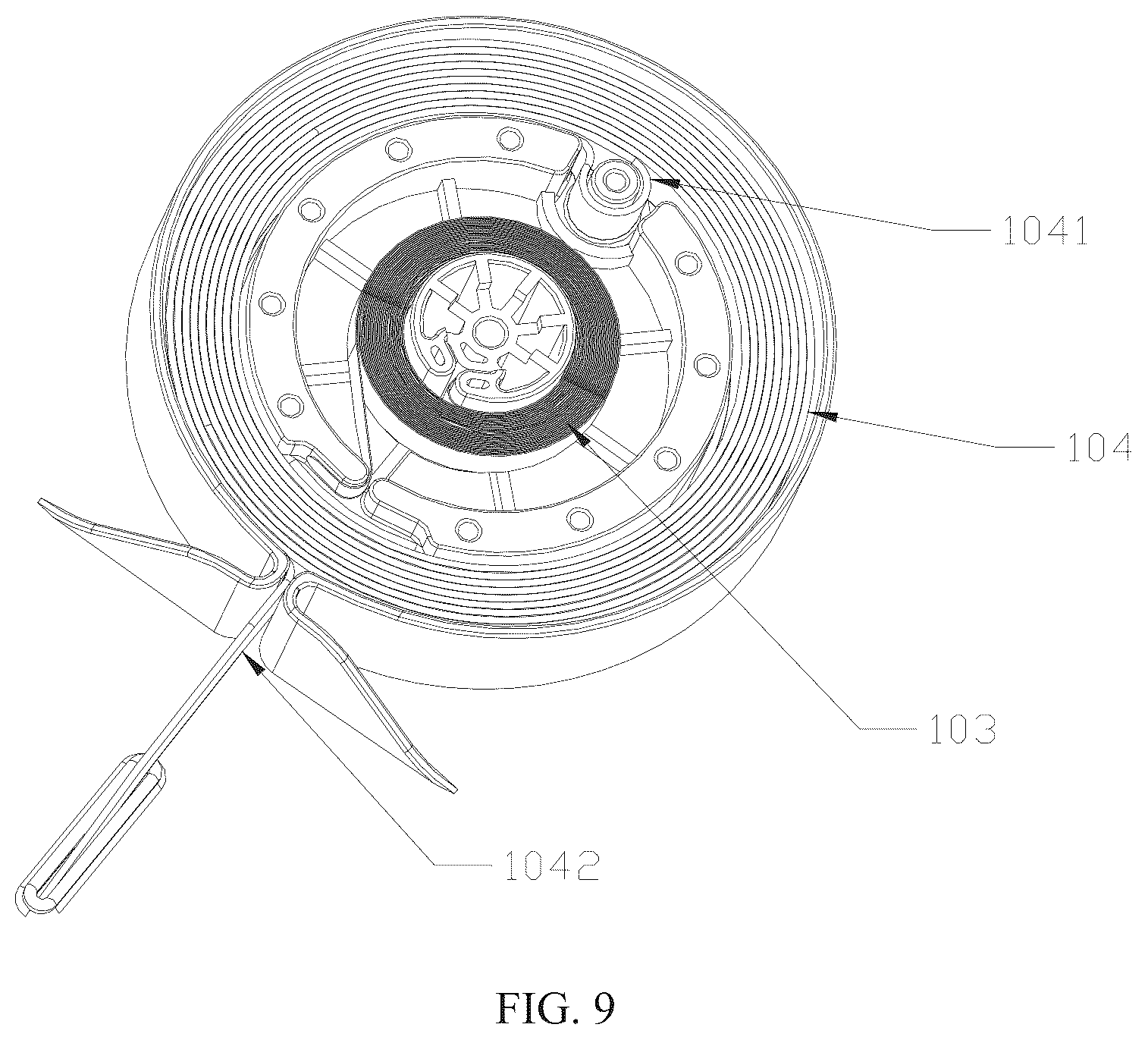 Patent US12616317 Figure 7 – Automatic webbing winding device and bedside bed having the same