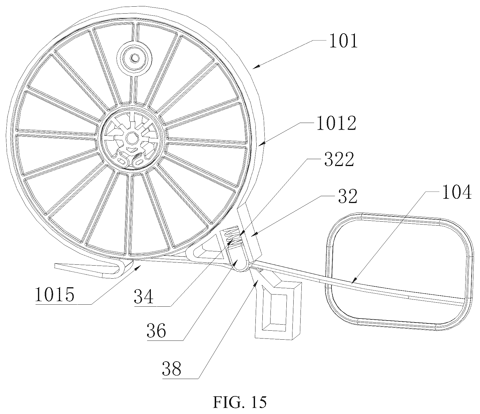 Patent US12616317 Figure 13 – Automatic webbing winding device and bedside bed having the same