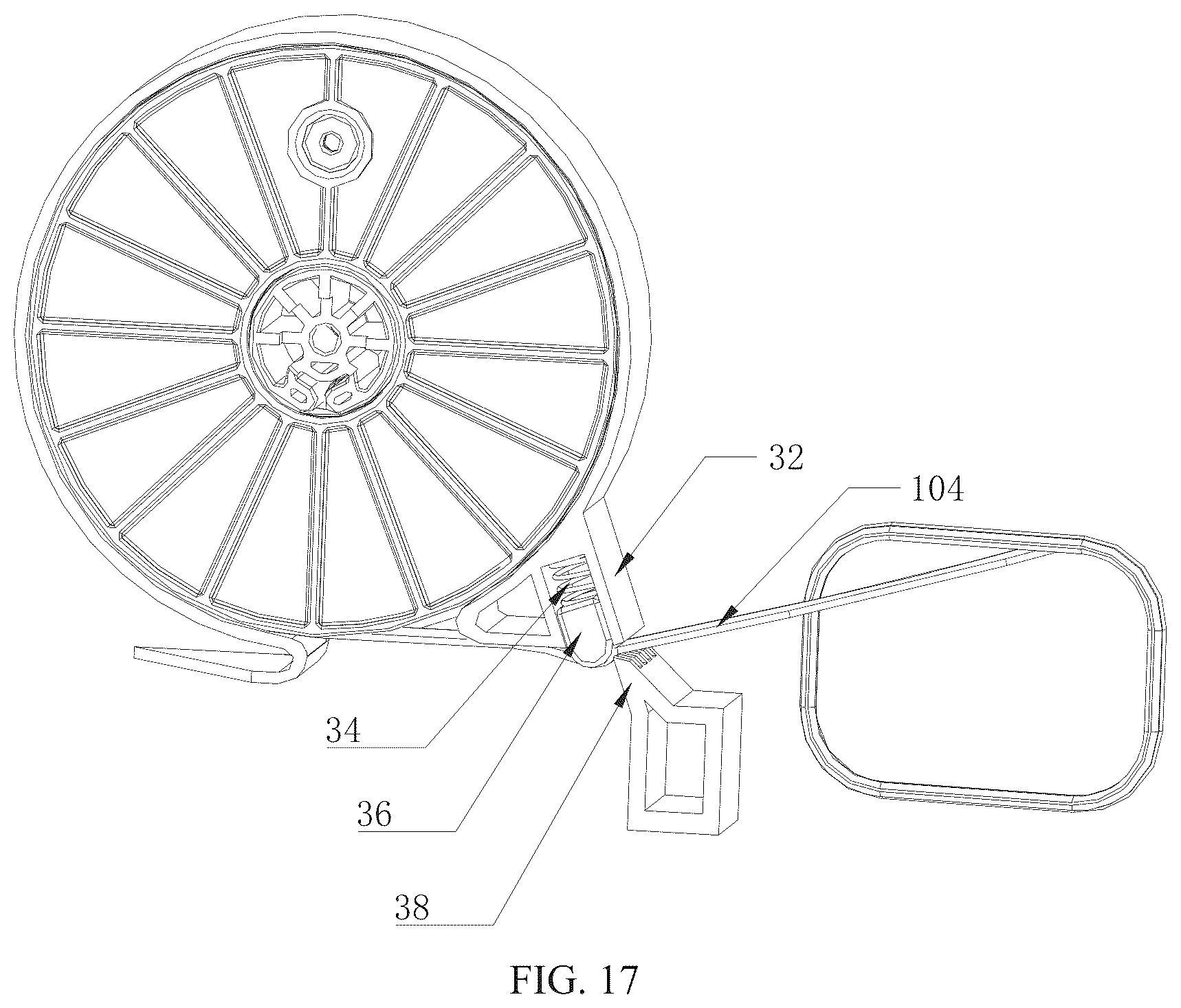 Patent US12616317 Figure 15 – Automatic webbing winding device and bedside bed having the same