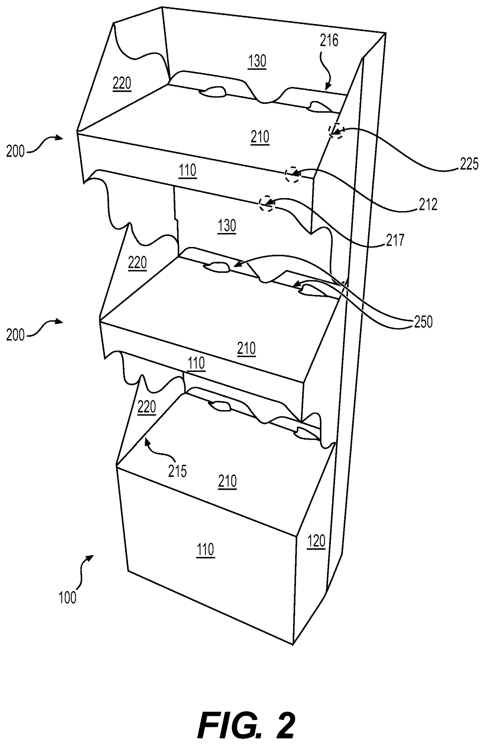 Patent US12616318 Figure 2 – Weekender style floor display