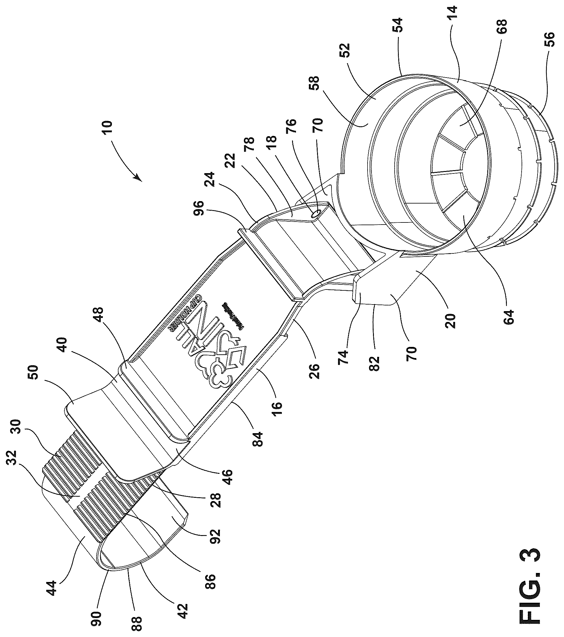 Patent US12616324 Figure 3 – Beverage caddy