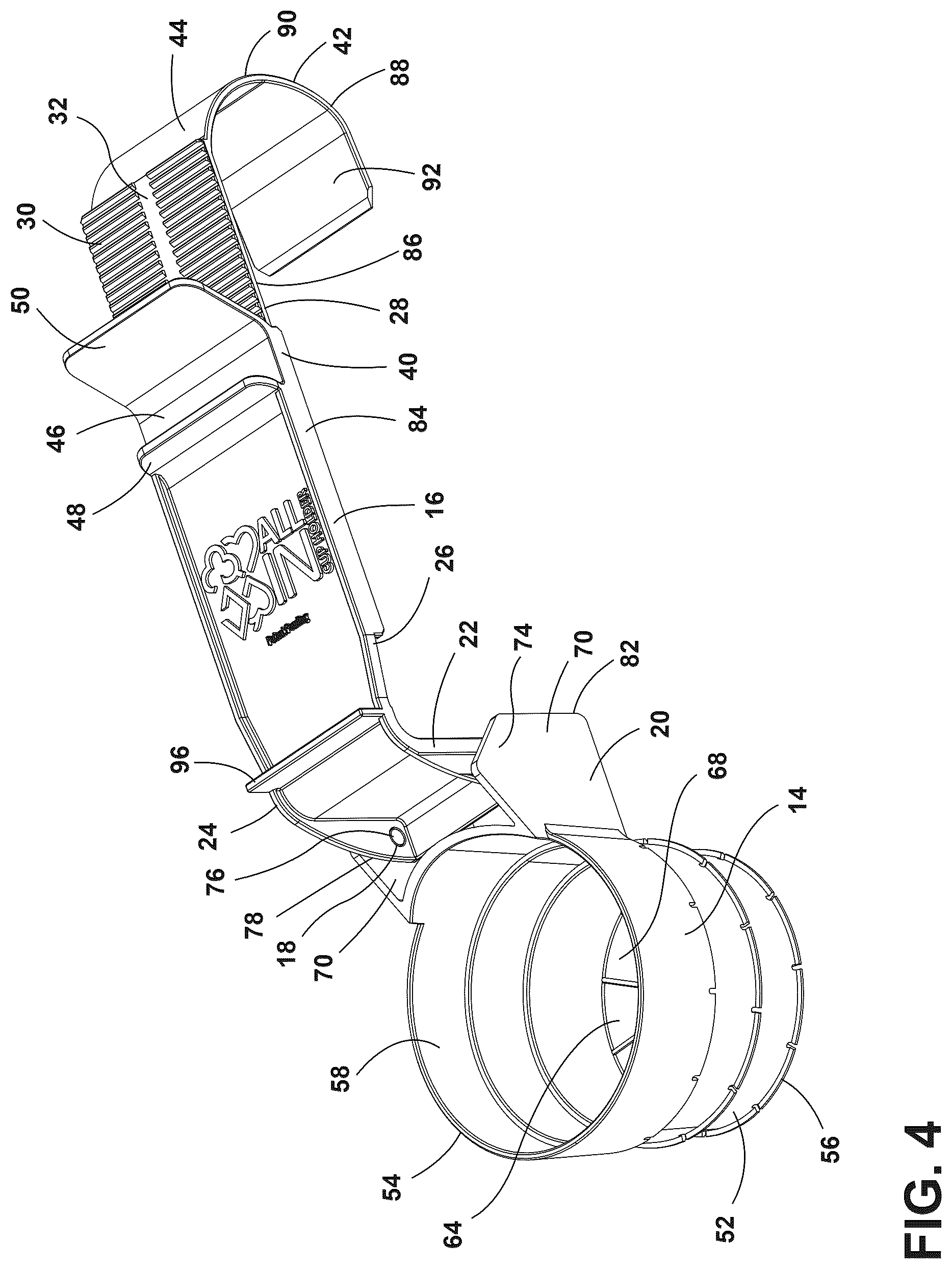 Patent US12616324 Figure 4 – Beverage caddy