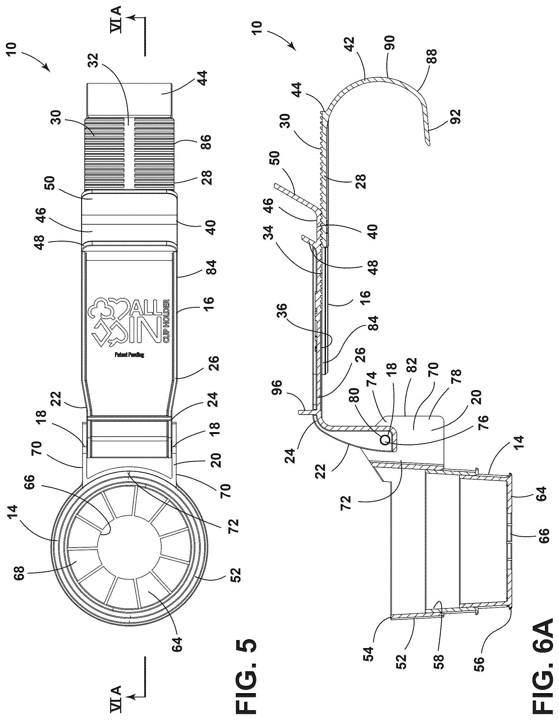 Patent US12616324 Figure 5 – Beverage caddy