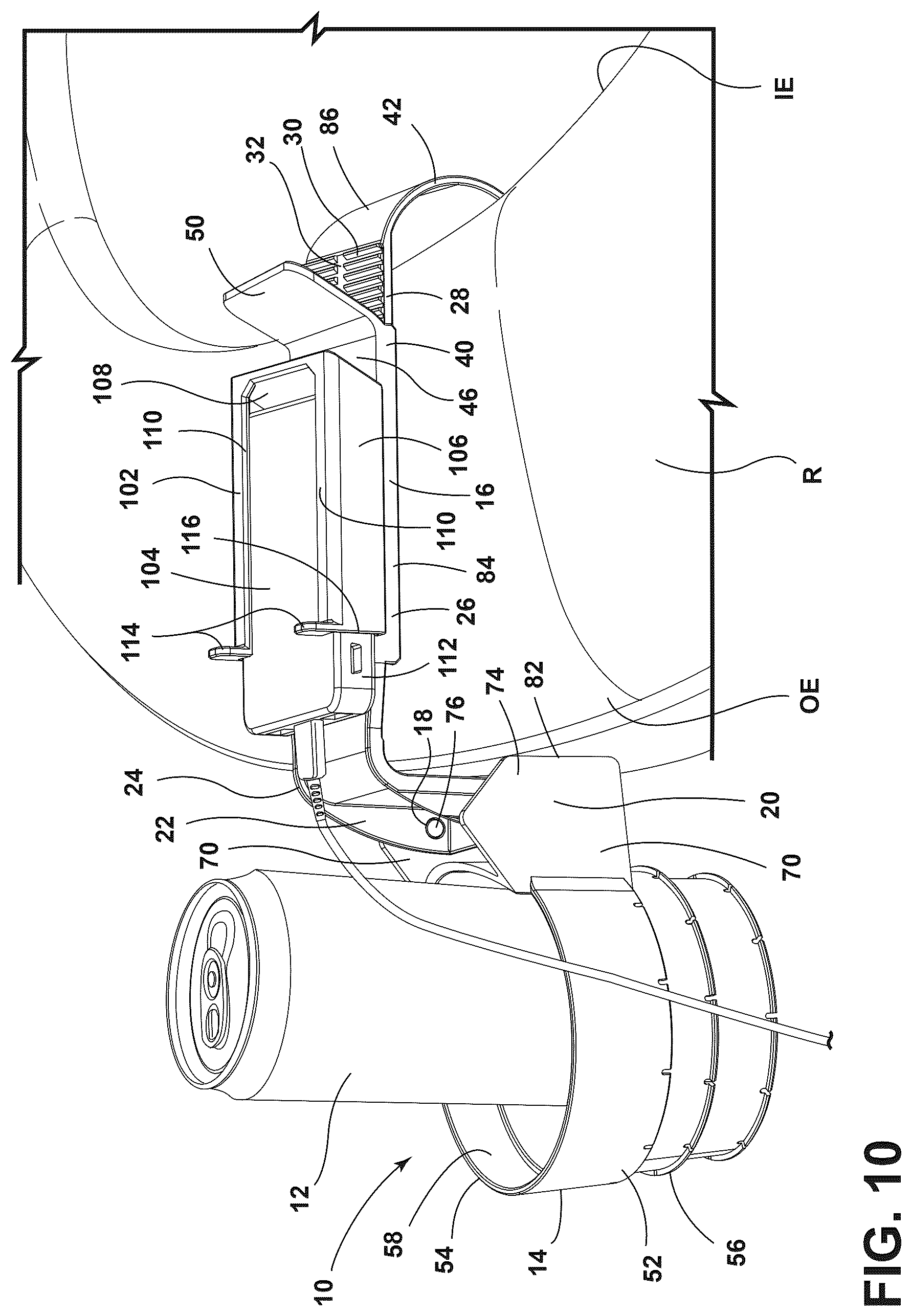 Patent US12616324 Figure 9 – Beverage caddy