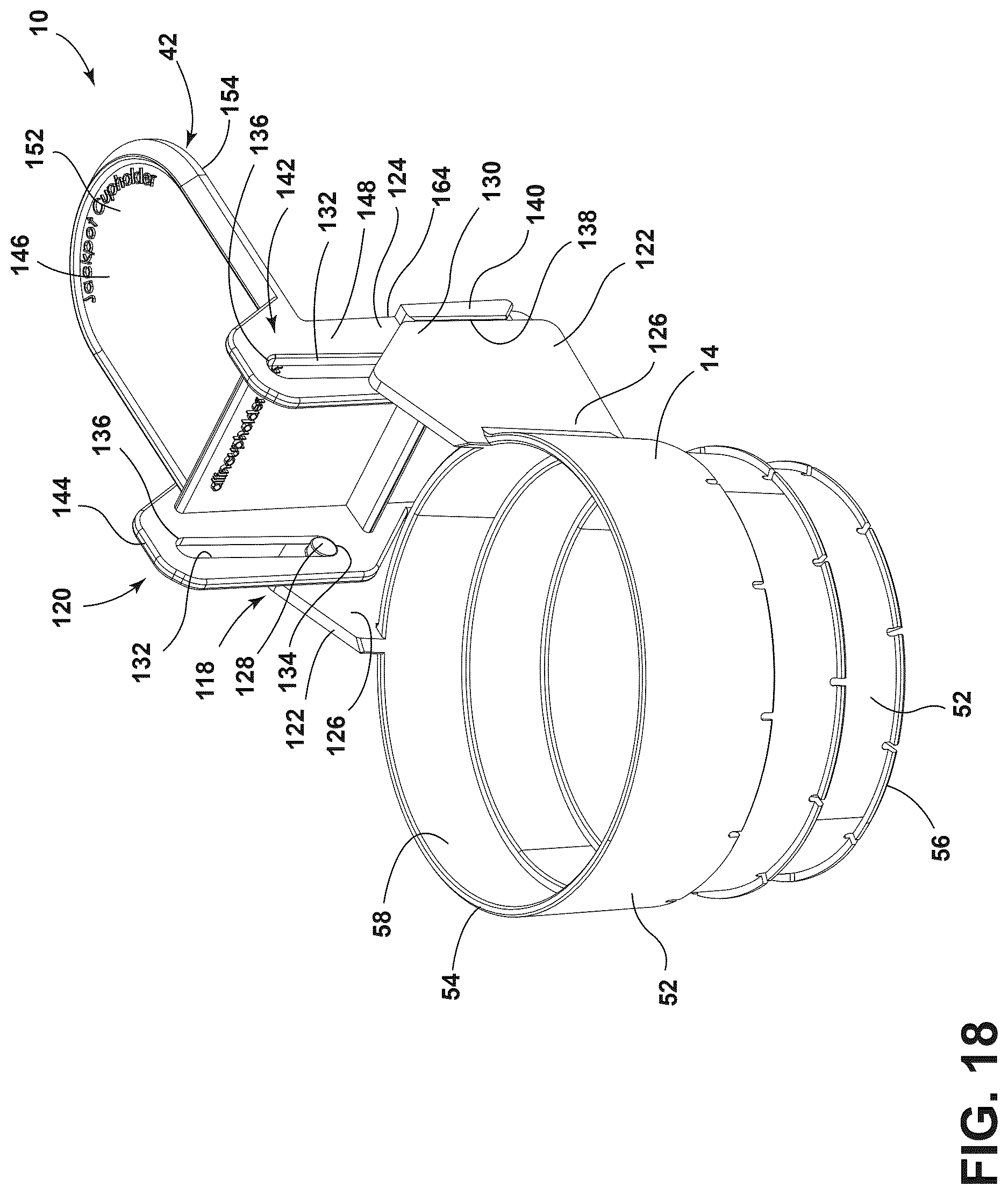 Patent US12616324 Figure 15 – Beverage caddy