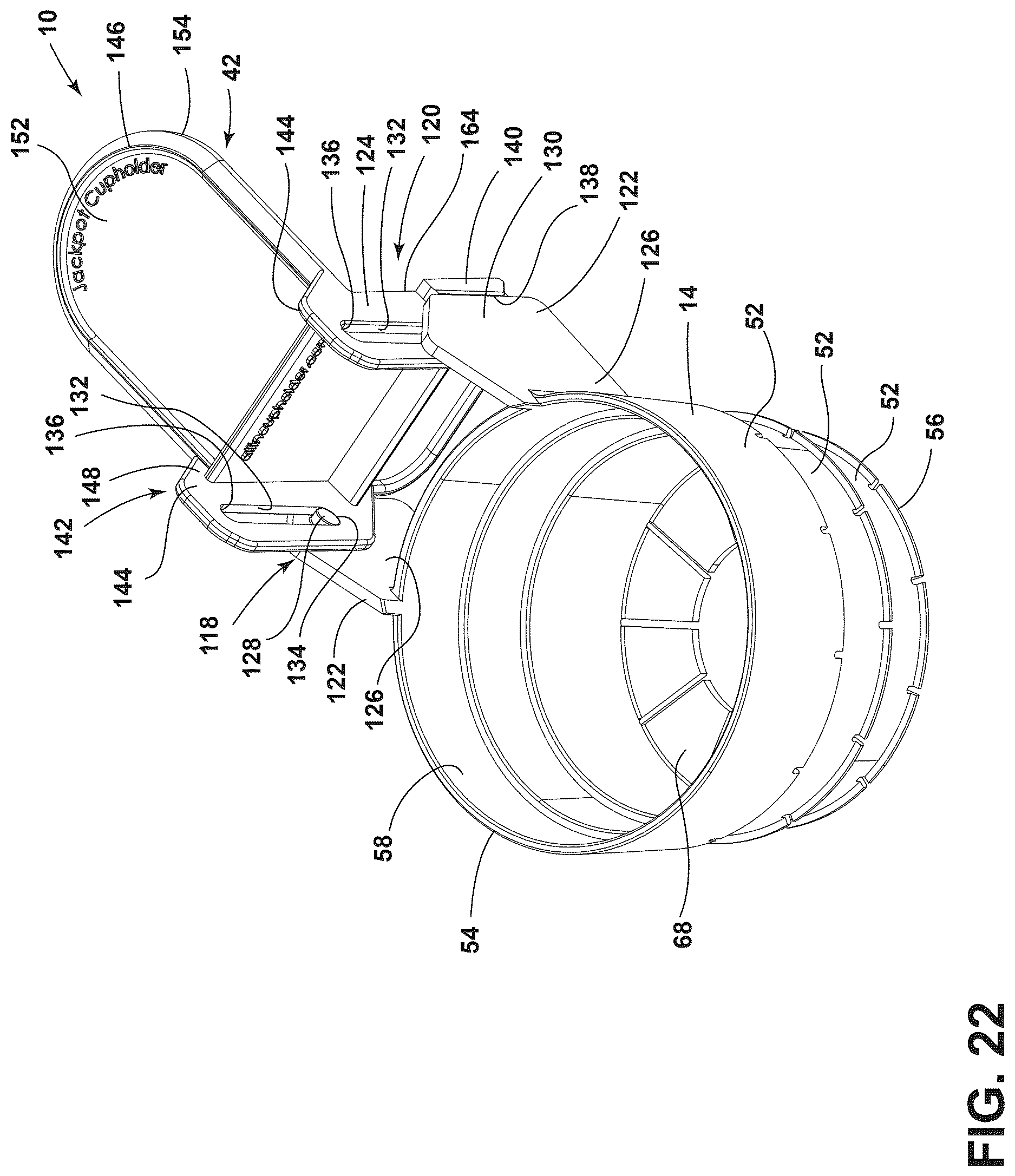 Patent US12616324 Figure 19 – Beverage caddy