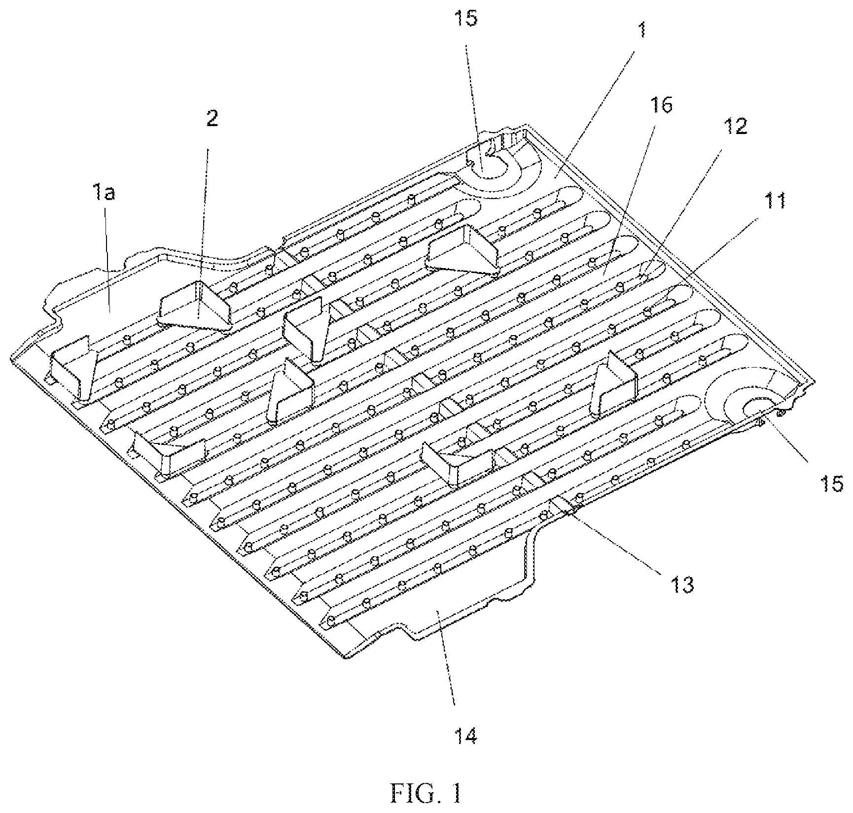 Patent US12616325 — Antiskid automobile warehouse mat with trilateral corner fixing member — Figure 1