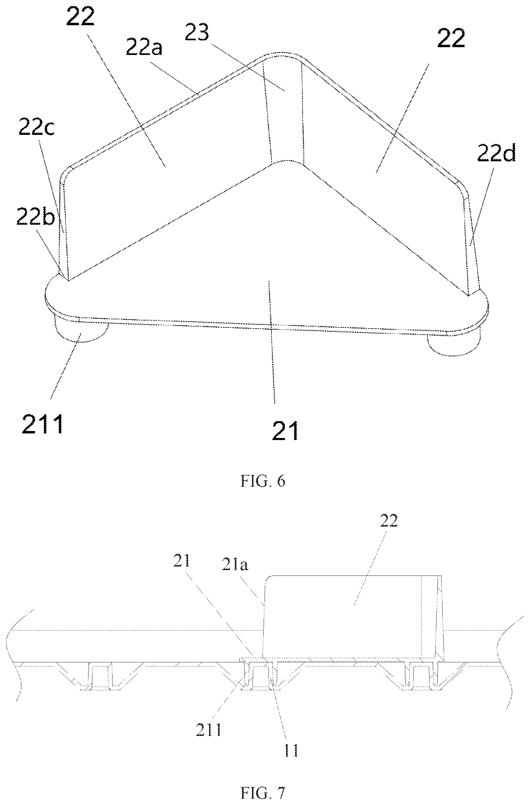 Patent US12616325 Figure 5 – Antiskid automobile warehouse mat with trilateral corner fixing member