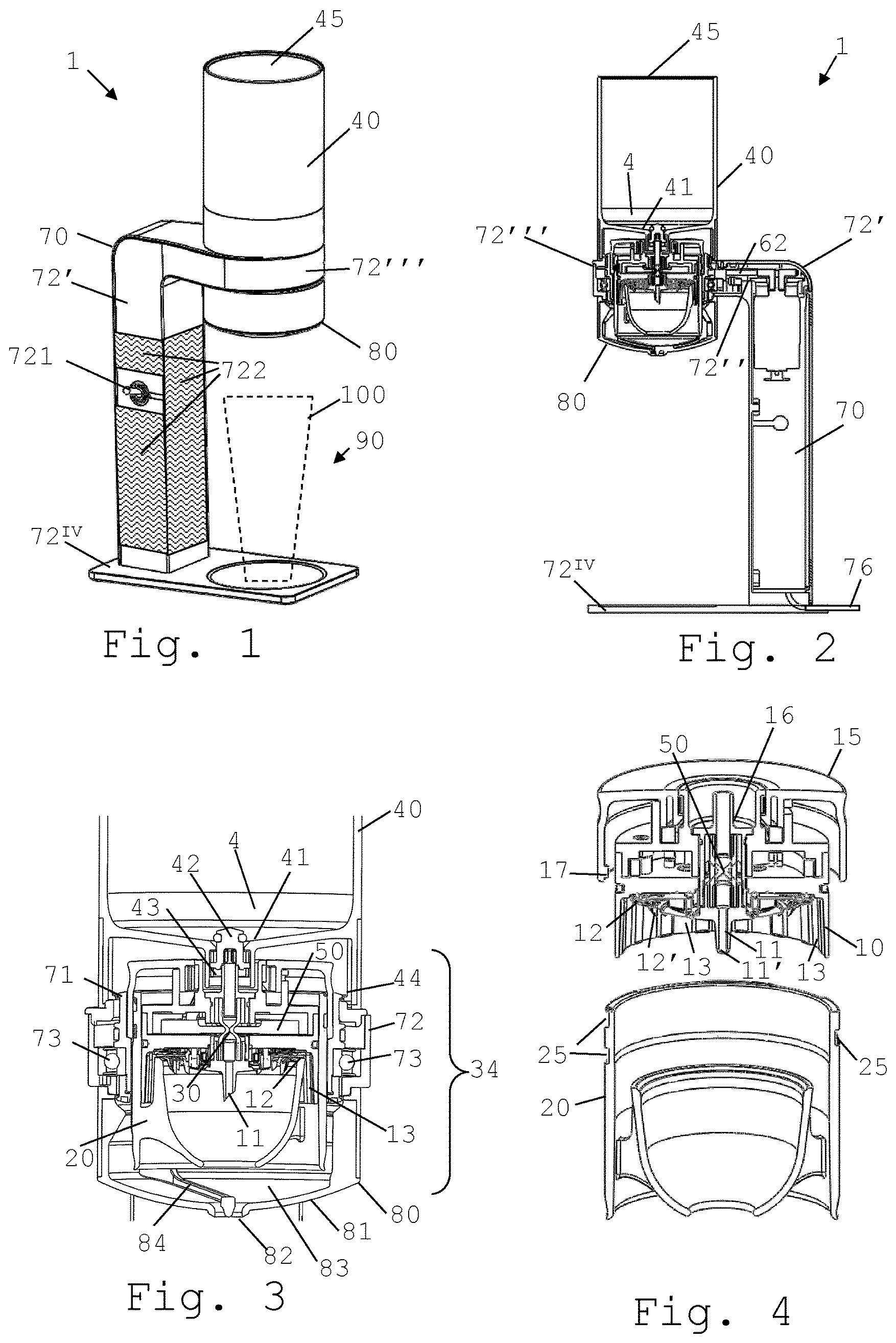 Patent US12616329 Figure 1 – Beverage machine with beverage collector