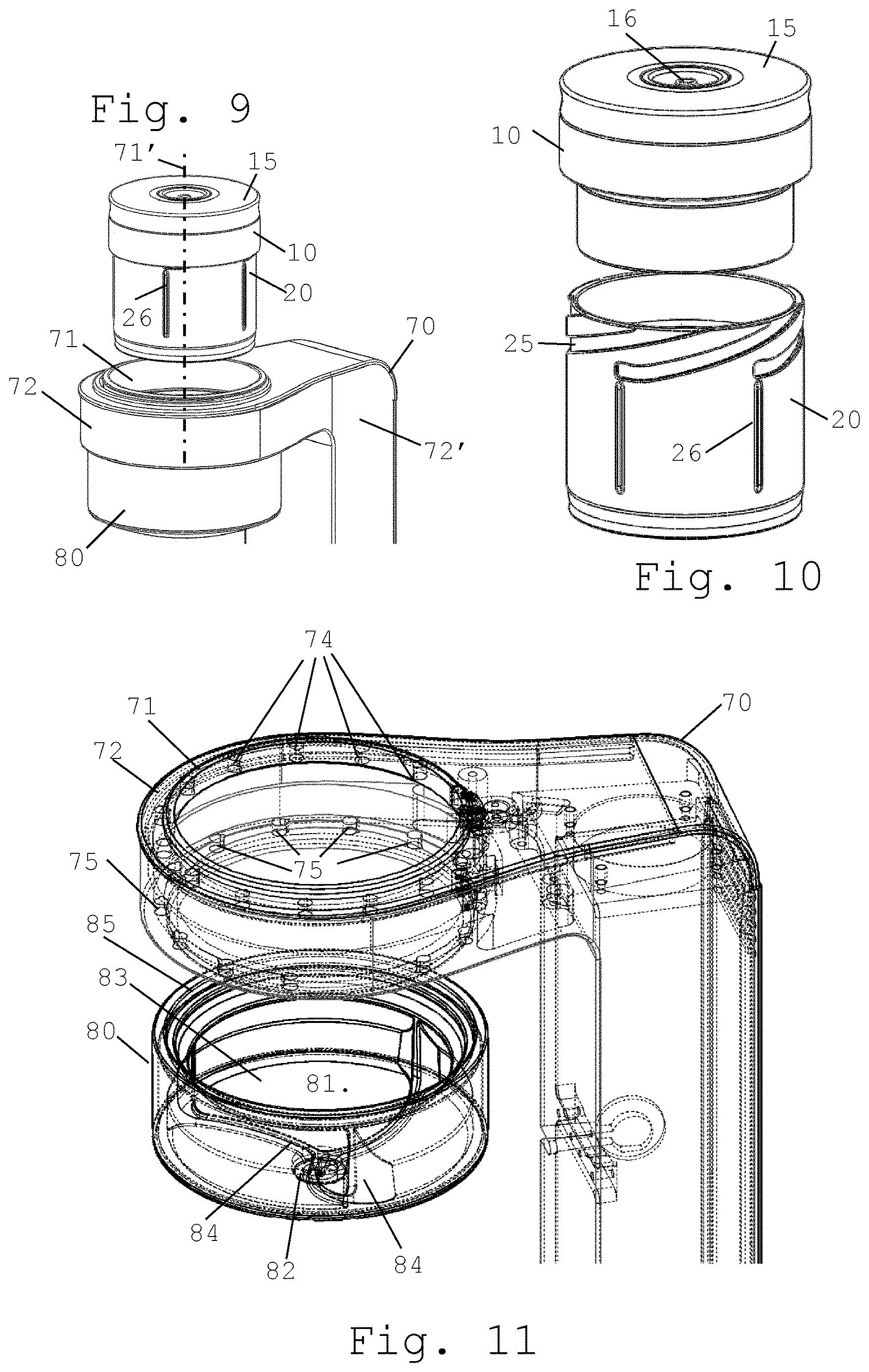 Patent US12616329 Figure 3 – Beverage machine with beverage collector