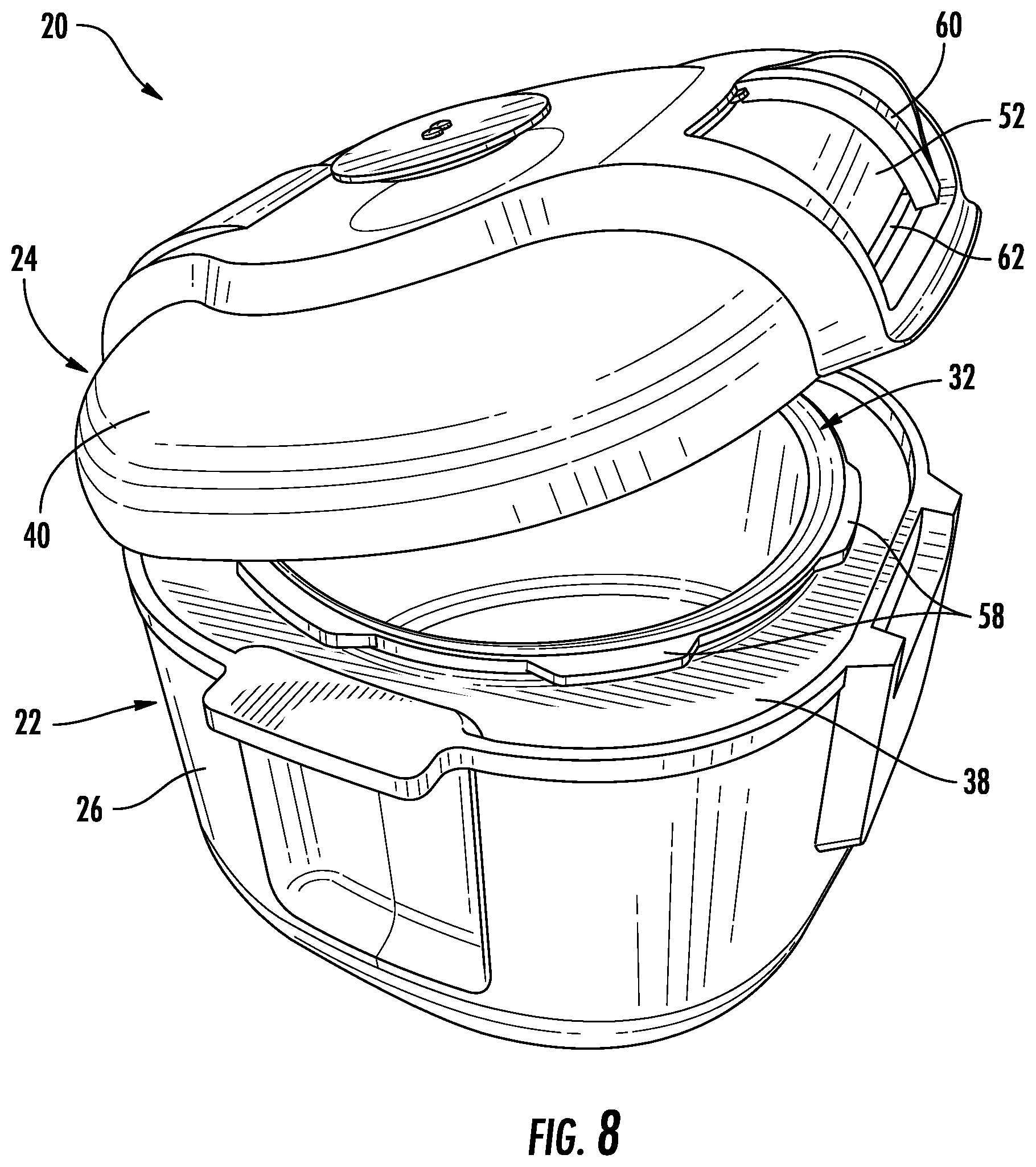 Patent US12616334 Figure 8 – Cooking device and components thereof