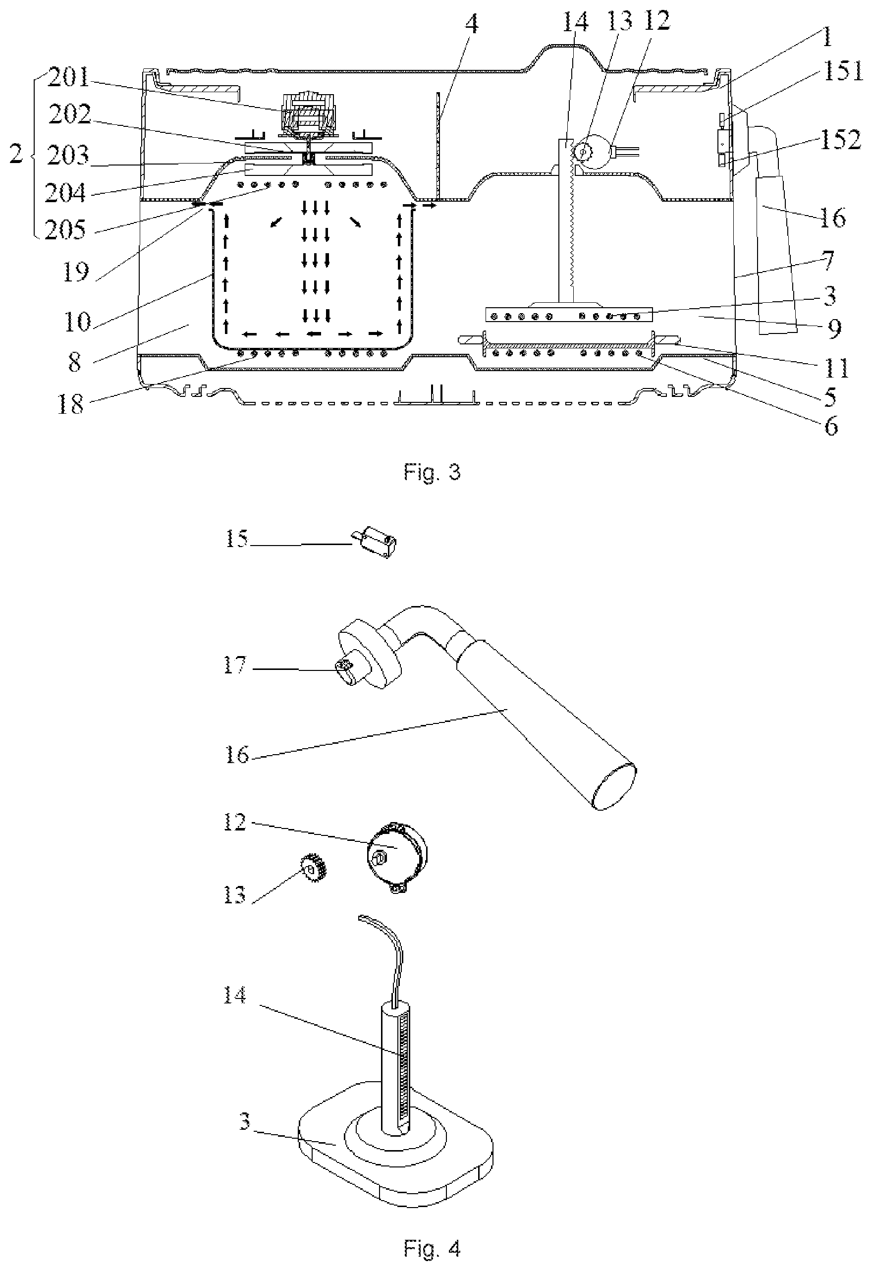 Patent US12616335 Figure 2 – Lifting multifunctional air fryer