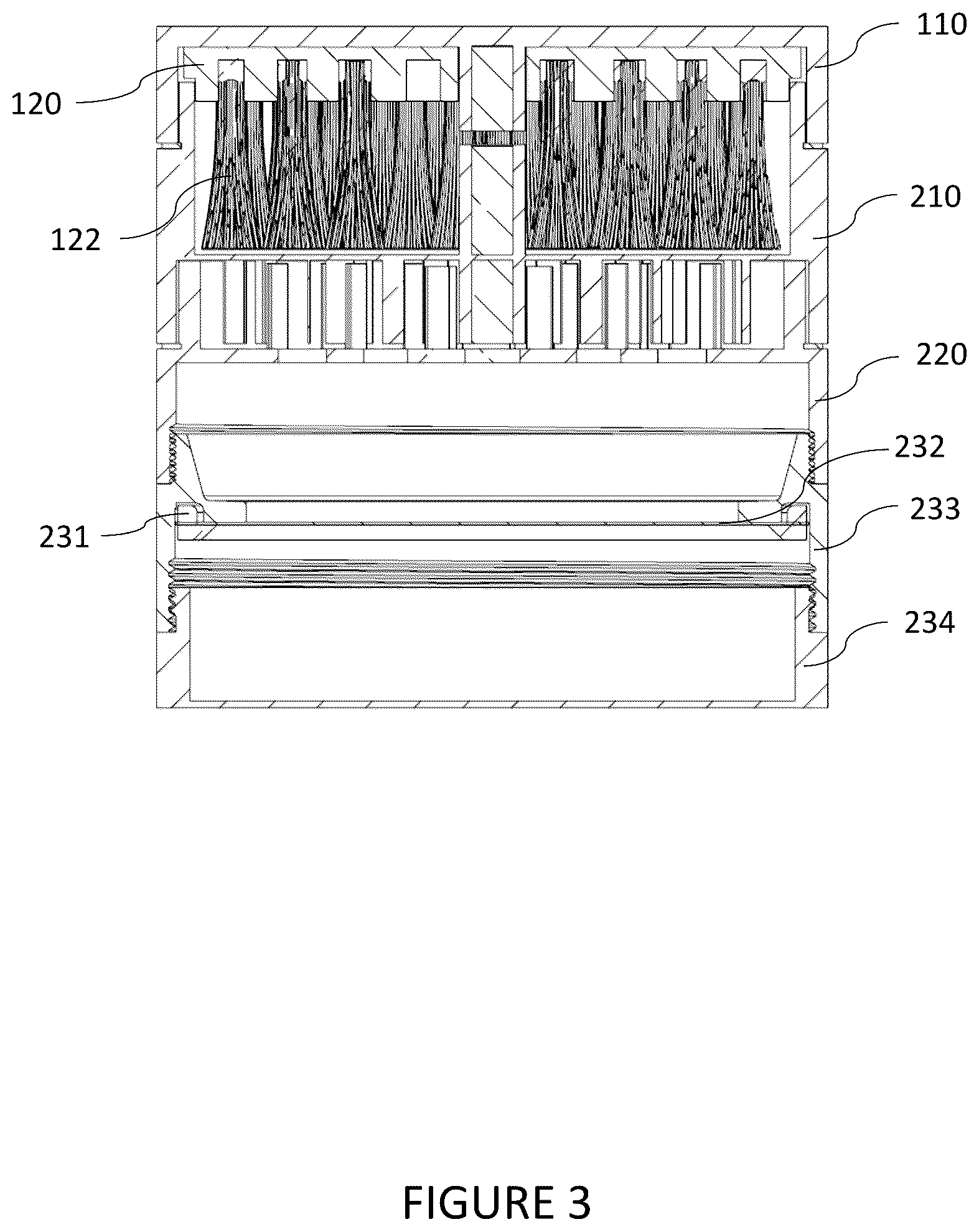 Patent US12616339 Figure 3 – Herb grinder with a cleaning attachment