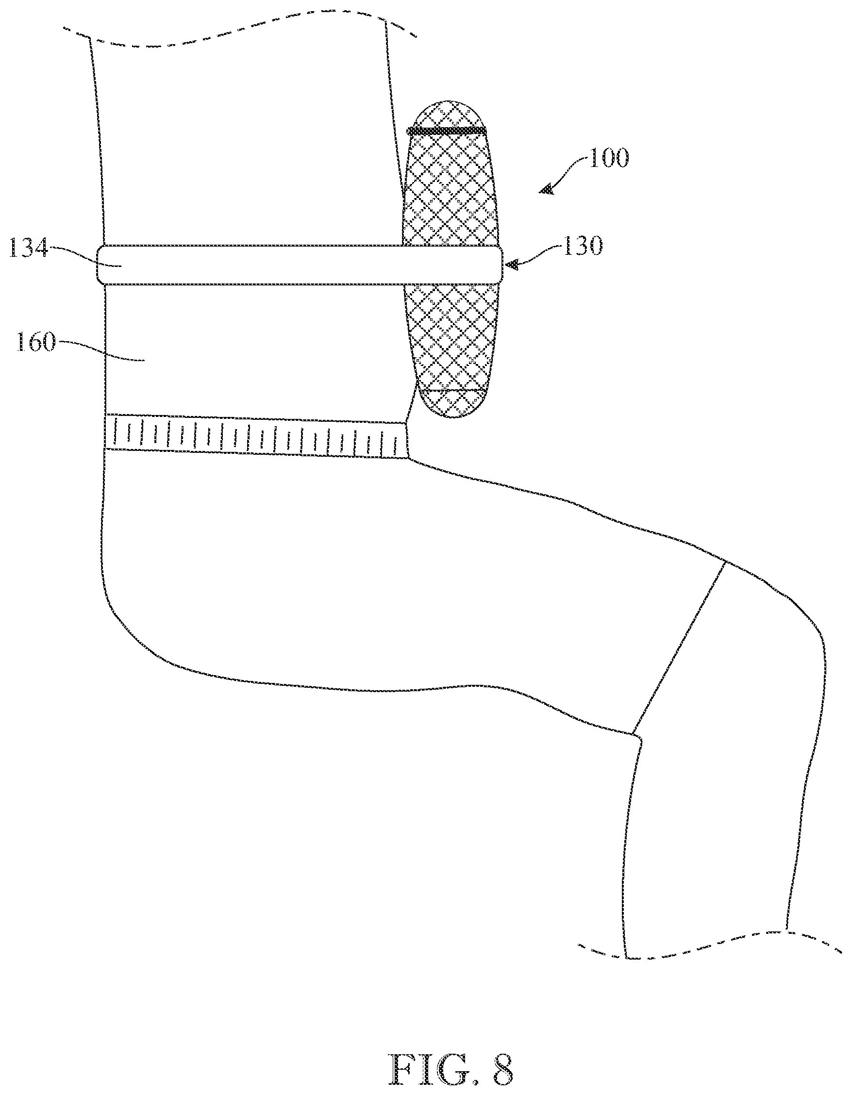 Patent US12616341 Figure 8 – Weighted device for buoyancy prevention and a method for use thereof