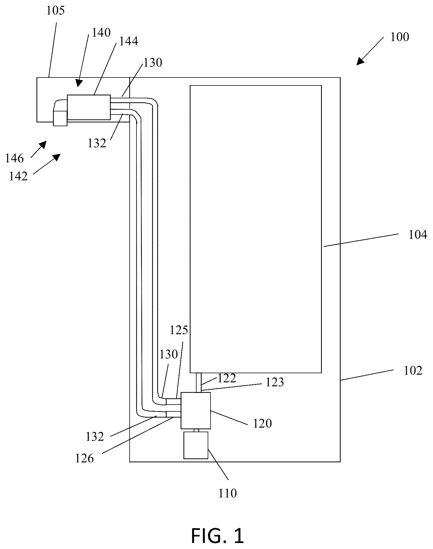Patent US12616342 Figure 1 – Compact multi-chamber foam-at-a-distance pumps and dispensers