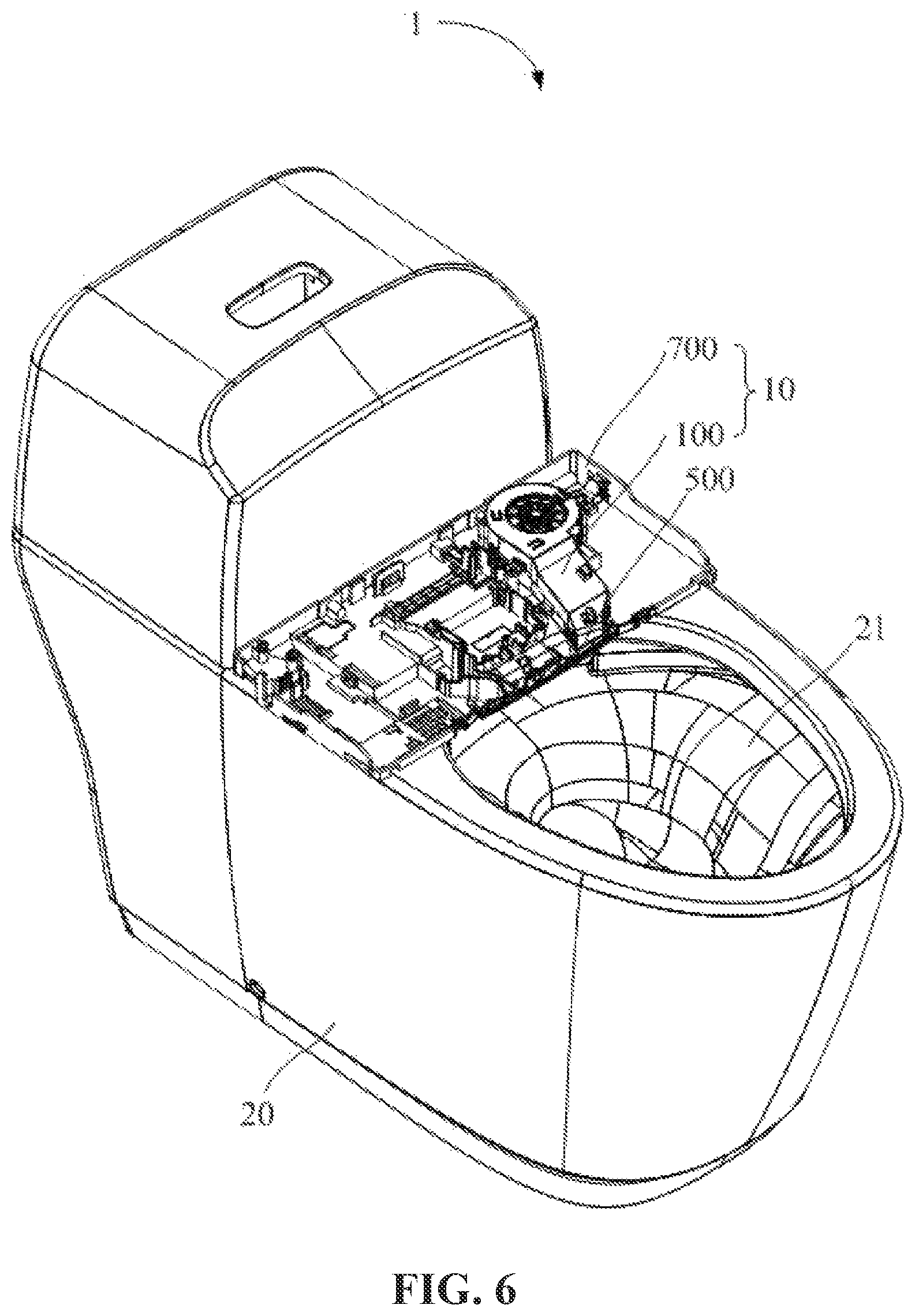 Patent US12616343 Figure 5 – Drying device, fixed seat assembly and toilet