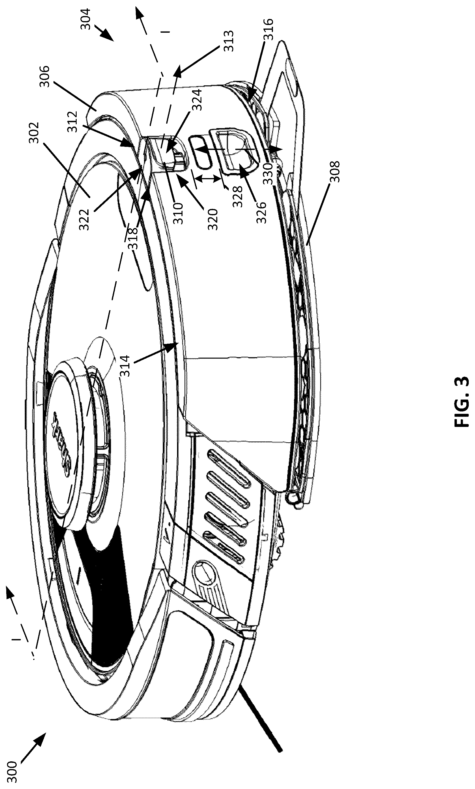 Patent US12616346 Figure 3 – Robotic cleaner