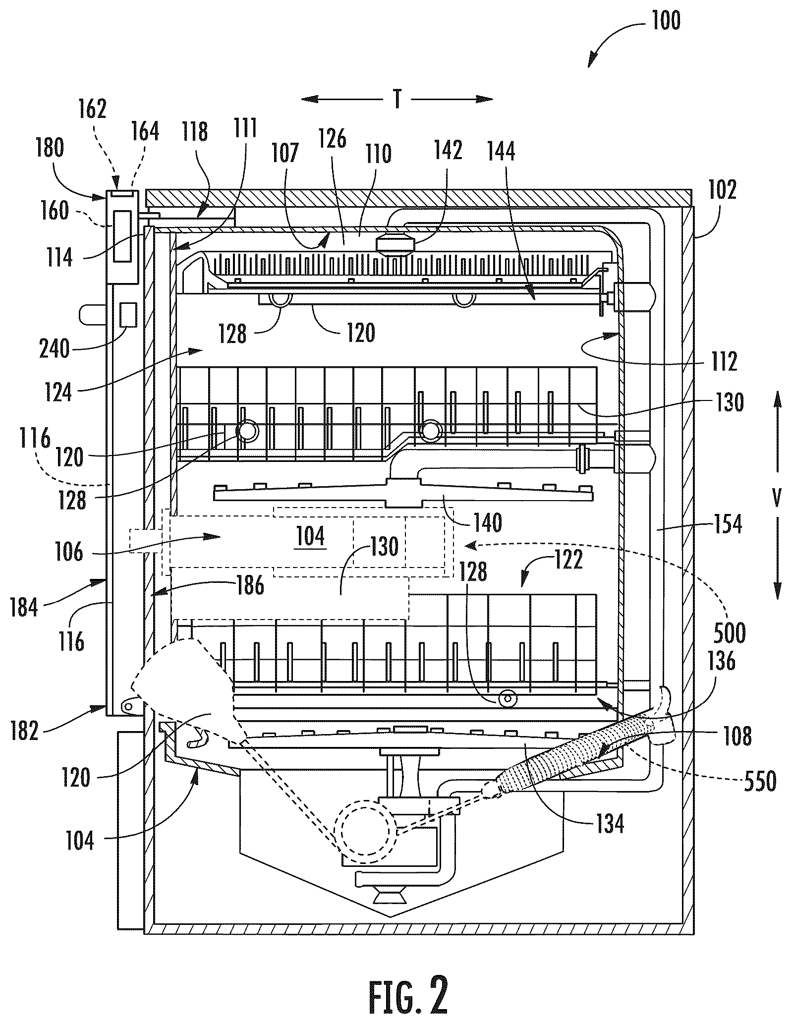 Patent US12616353 Figure 2 – Sensing assembly for an appliance