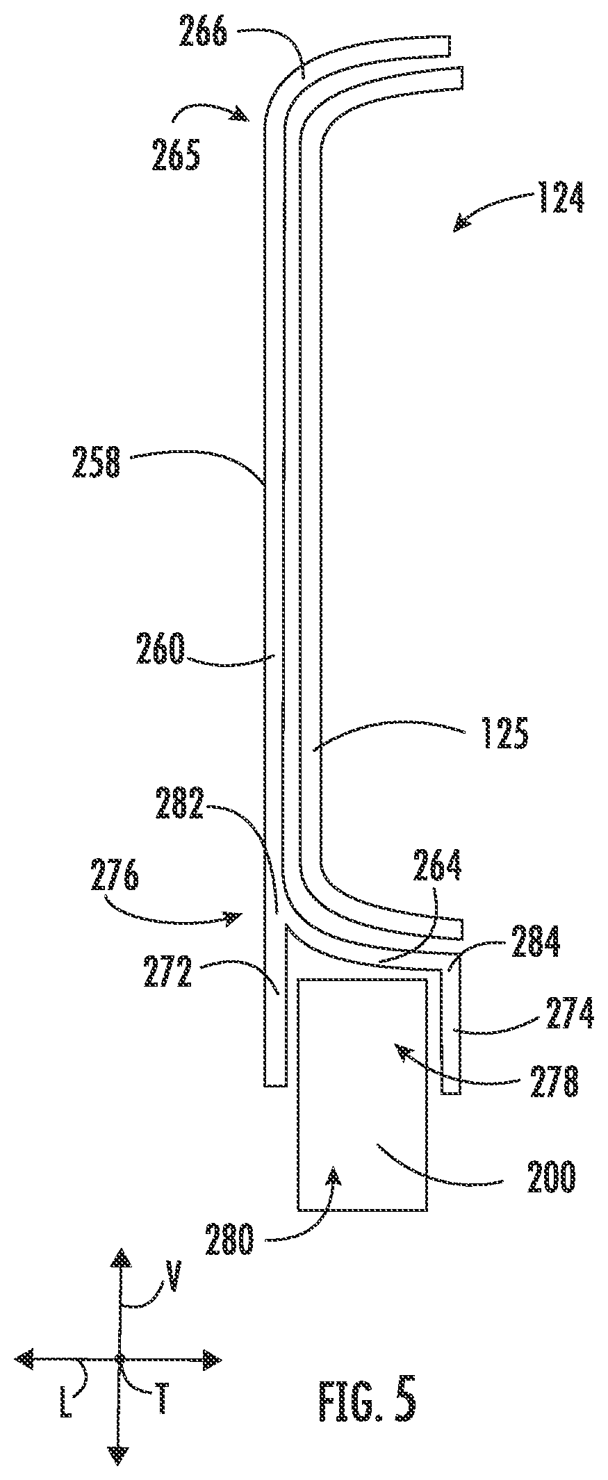 Patent US12616354 Figure 5 – Angled trailing side for a trigger head of a slide assembly