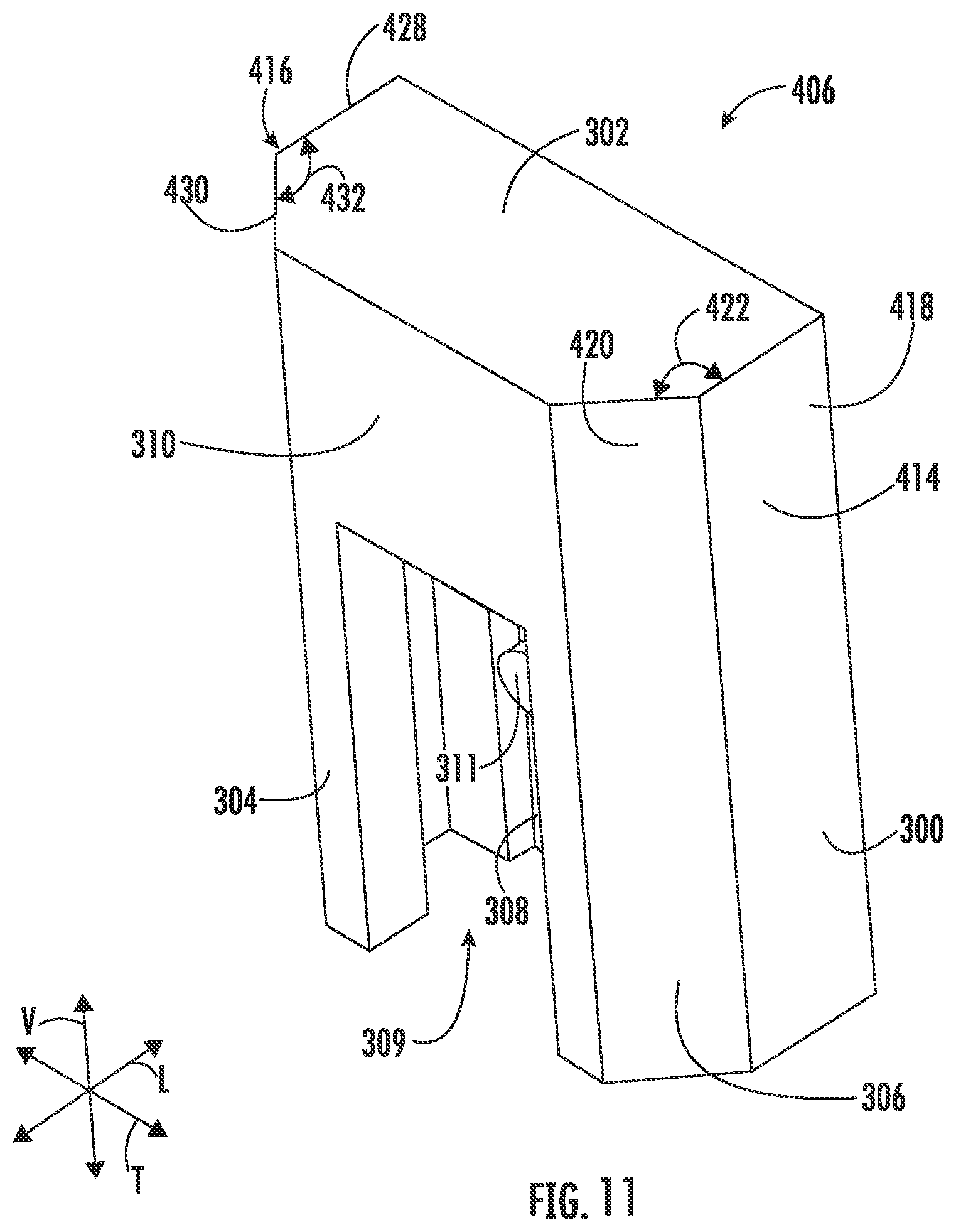 Patent US12616354 Figure 11 – Angled trailing side for a trigger head of a slide assembly