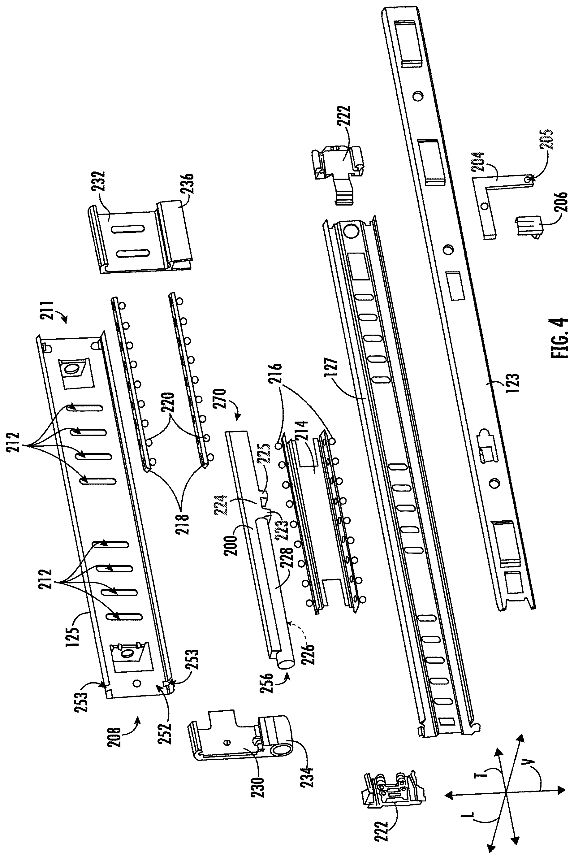 Patent US12616355 Figure 4 – Angled leading side for a trigger head of a slide assembly