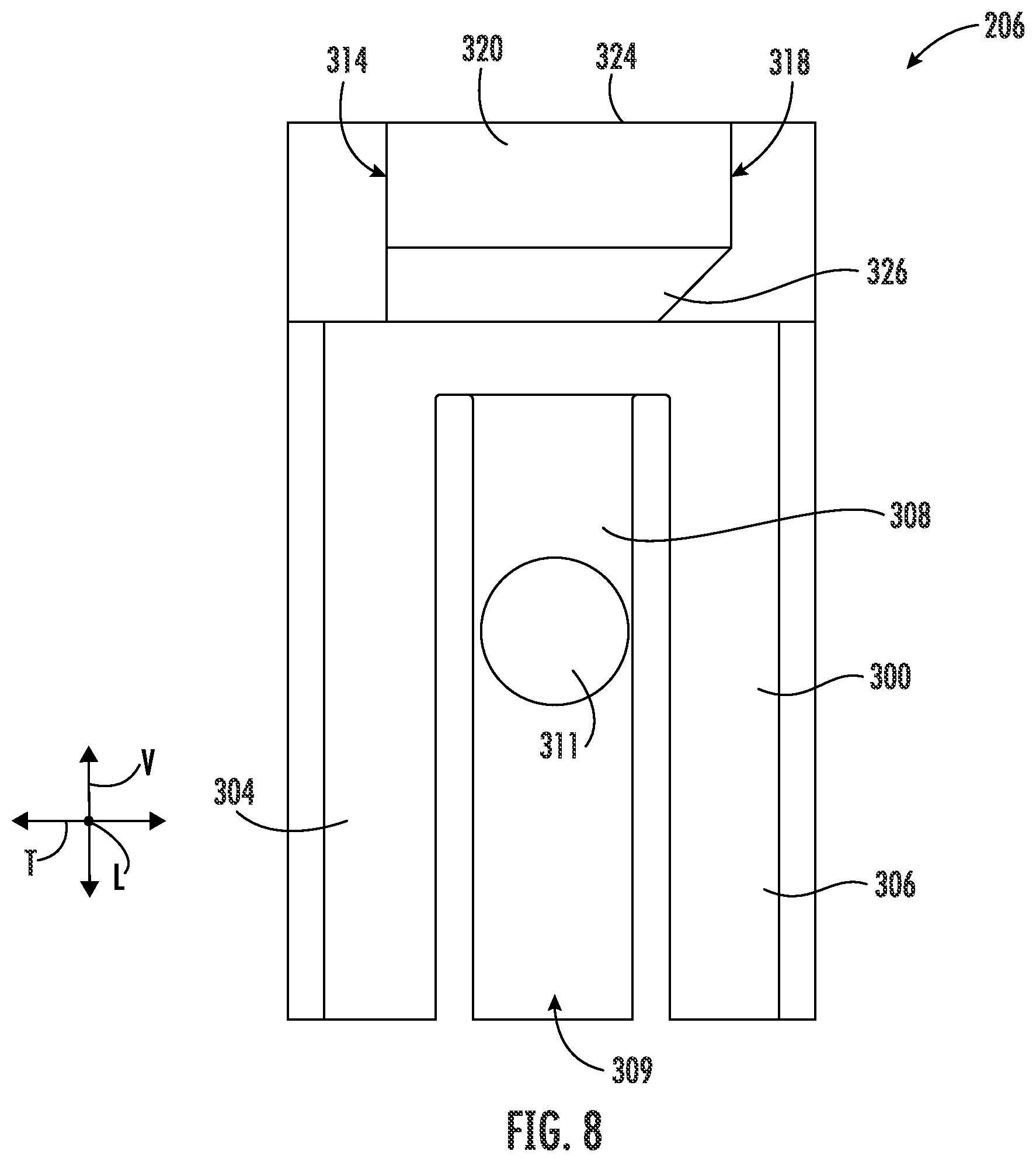 Patent US12616355 Figure 8 – Angled leading side for a trigger head of a slide assembly