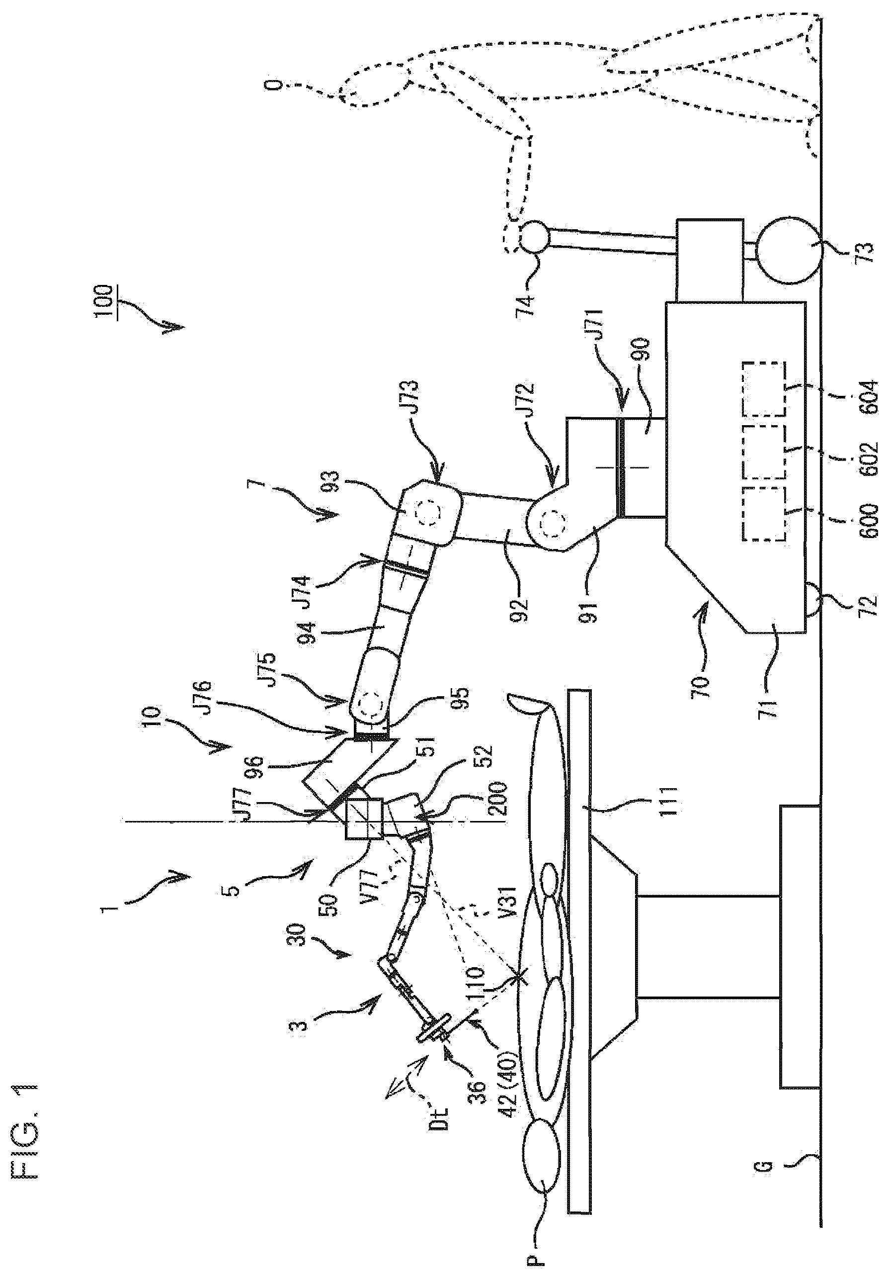 Patent US12616360 Figure 1 – Manipulator arm and patient-side system for surgical system