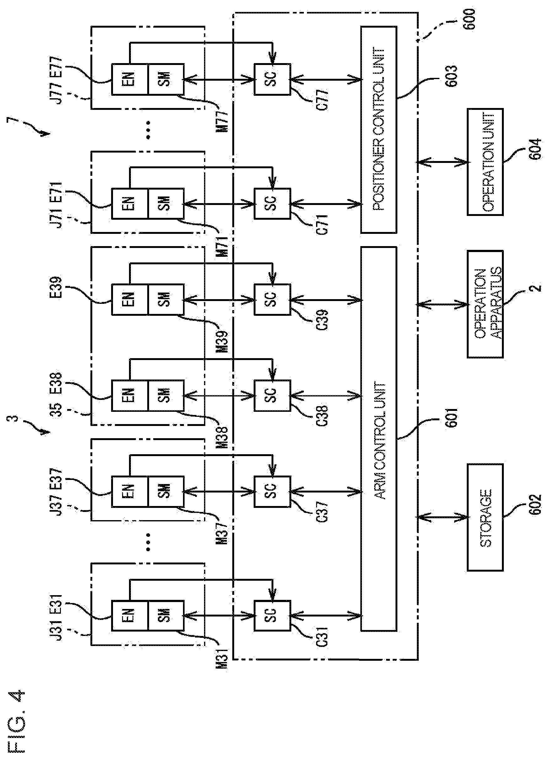 Patent US12616360 Figure 4 – Manipulator arm and patient-side system for surgical system