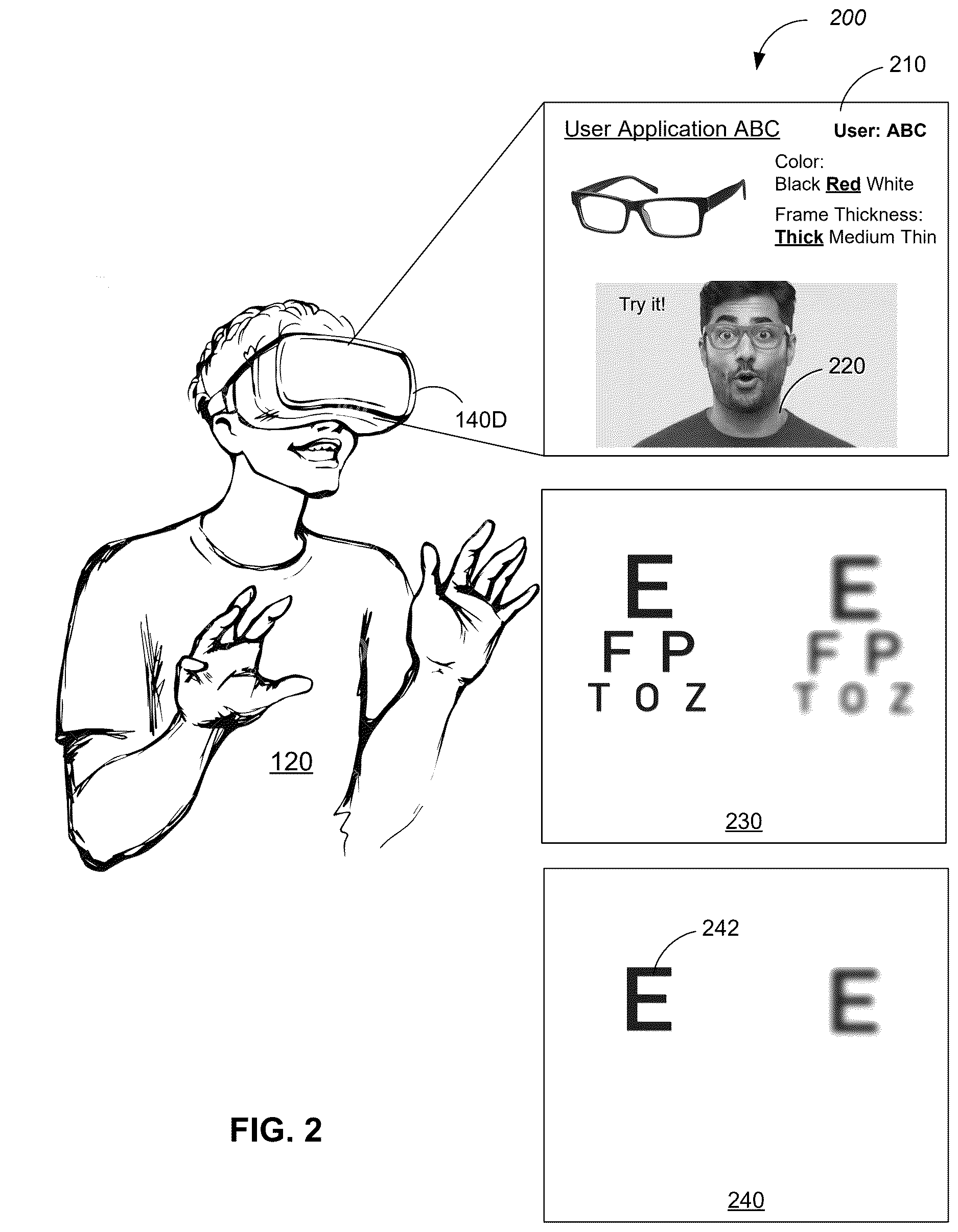 Patent US12616366 Figure 2 – Systems and methods for evaluating eye movement disorders through eye-tracking exercises