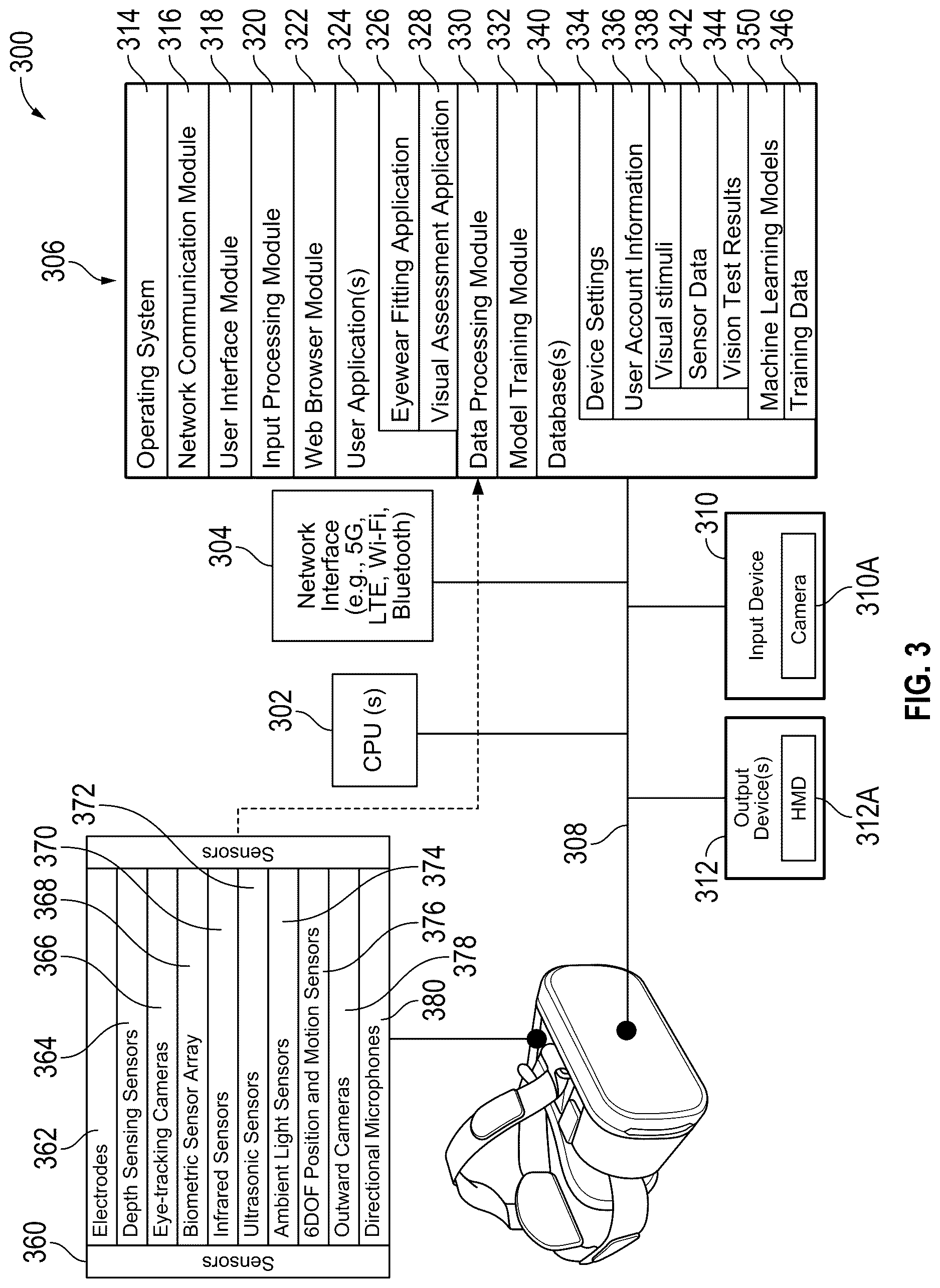 Patent US12616366 Figure 3 – Systems and methods for evaluating eye movement disorders through eye-tracking exercises