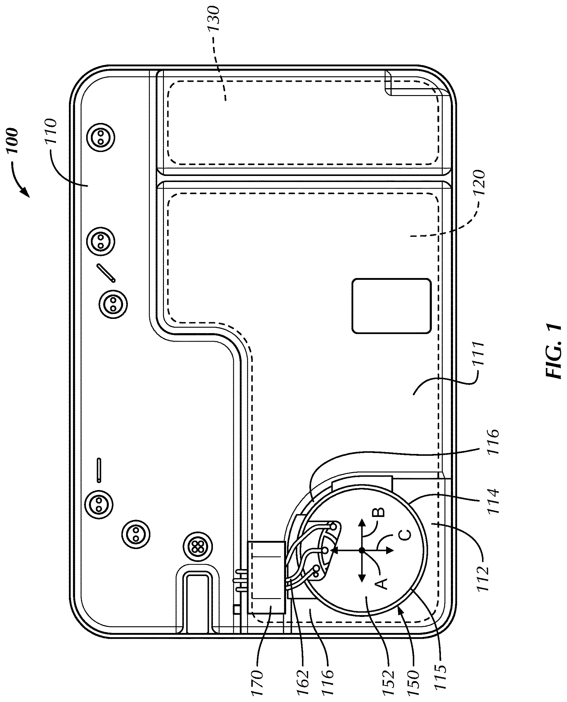 Patent US12616369 Figure 1 – Component mounting system and method for an implantable medical device
