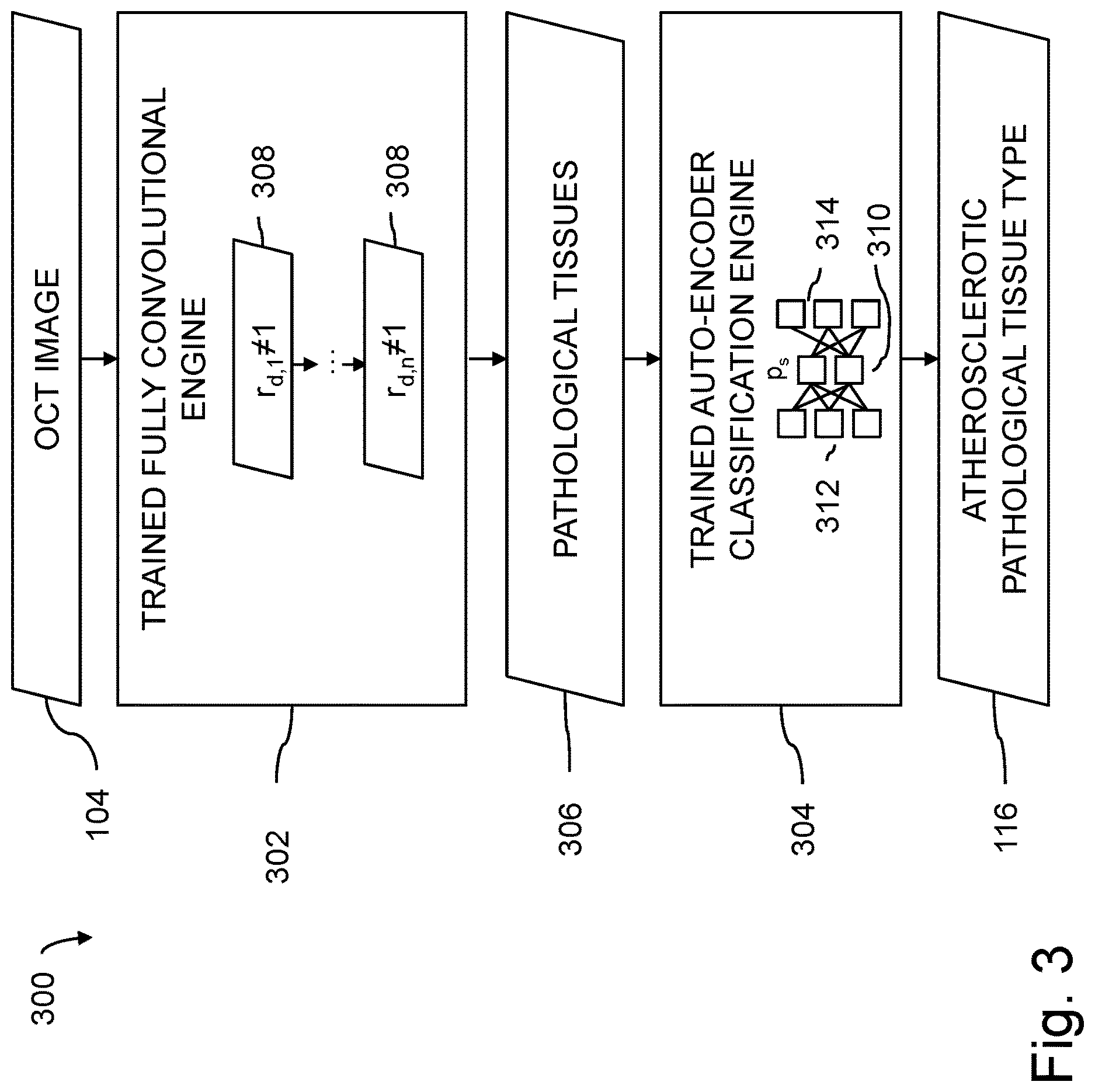 Patent US12616370 Figure 3 – System and method for determining atherosclerotic pathological tissue types in a coronary artery OCT image using trained engines