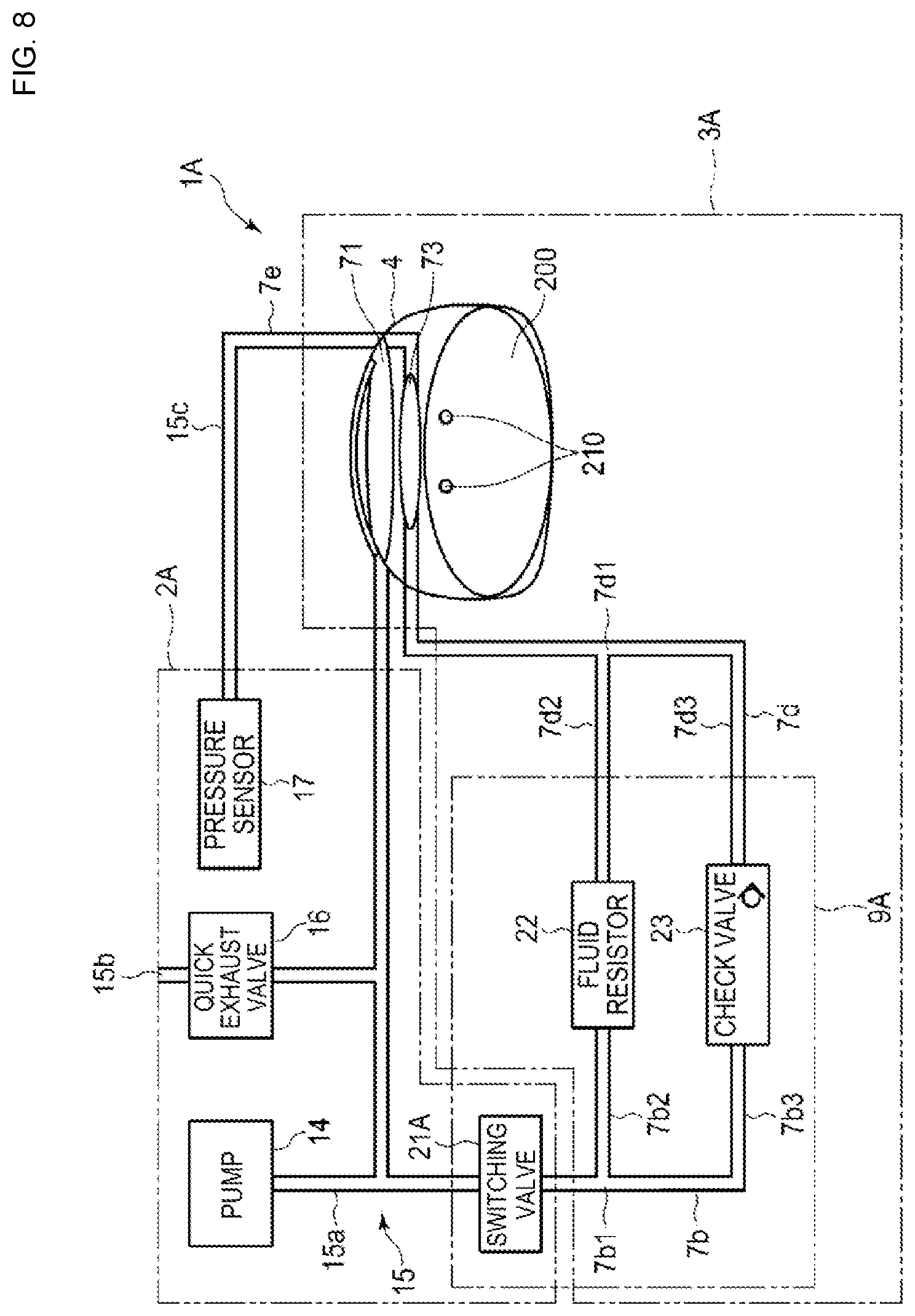Patent US12616385 Figure 7 – Fluid circuit and blood pressure measurement device