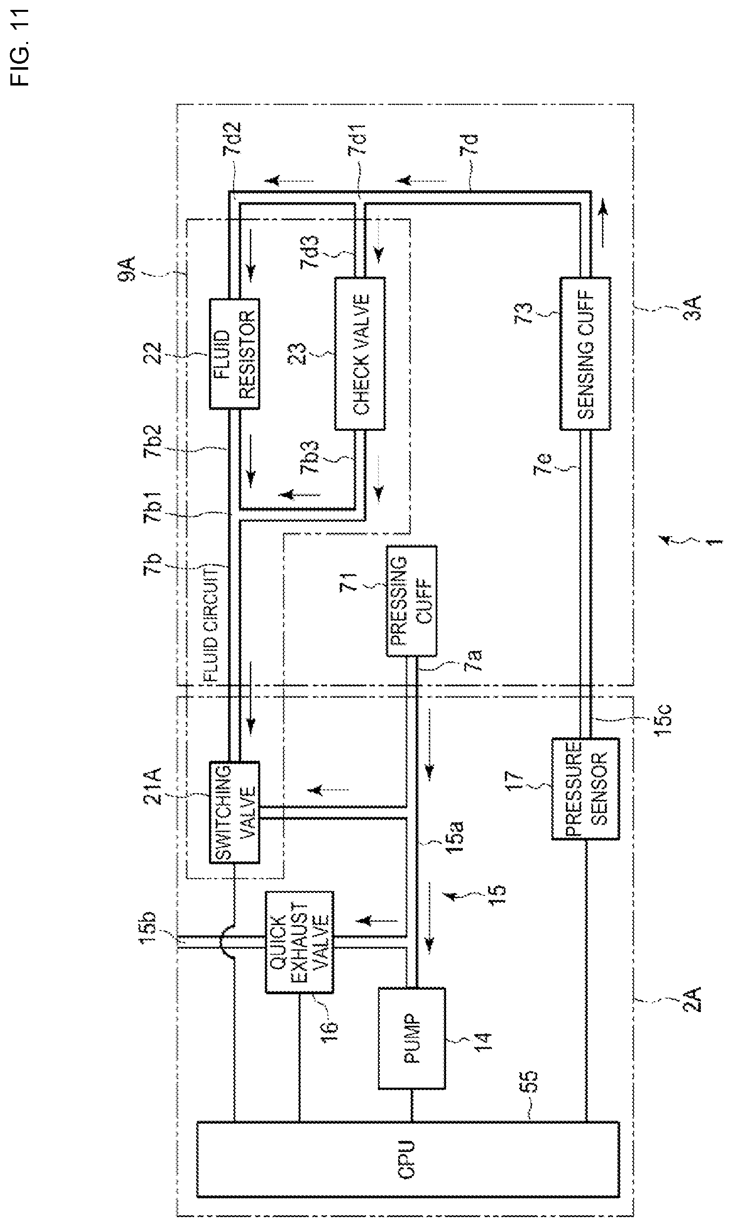 Patent US12616385 Figure 10 – Fluid circuit and blood pressure measurement device