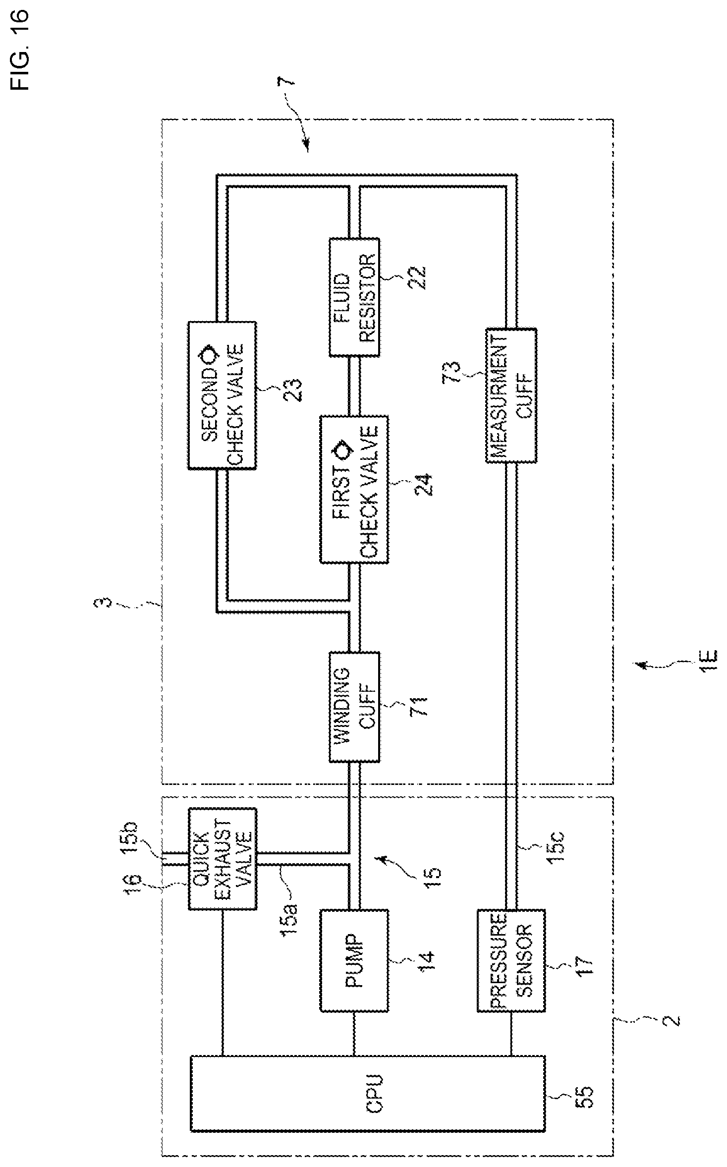 Patent US12616385 Figure 15 – Fluid circuit and blood pressure measurement device