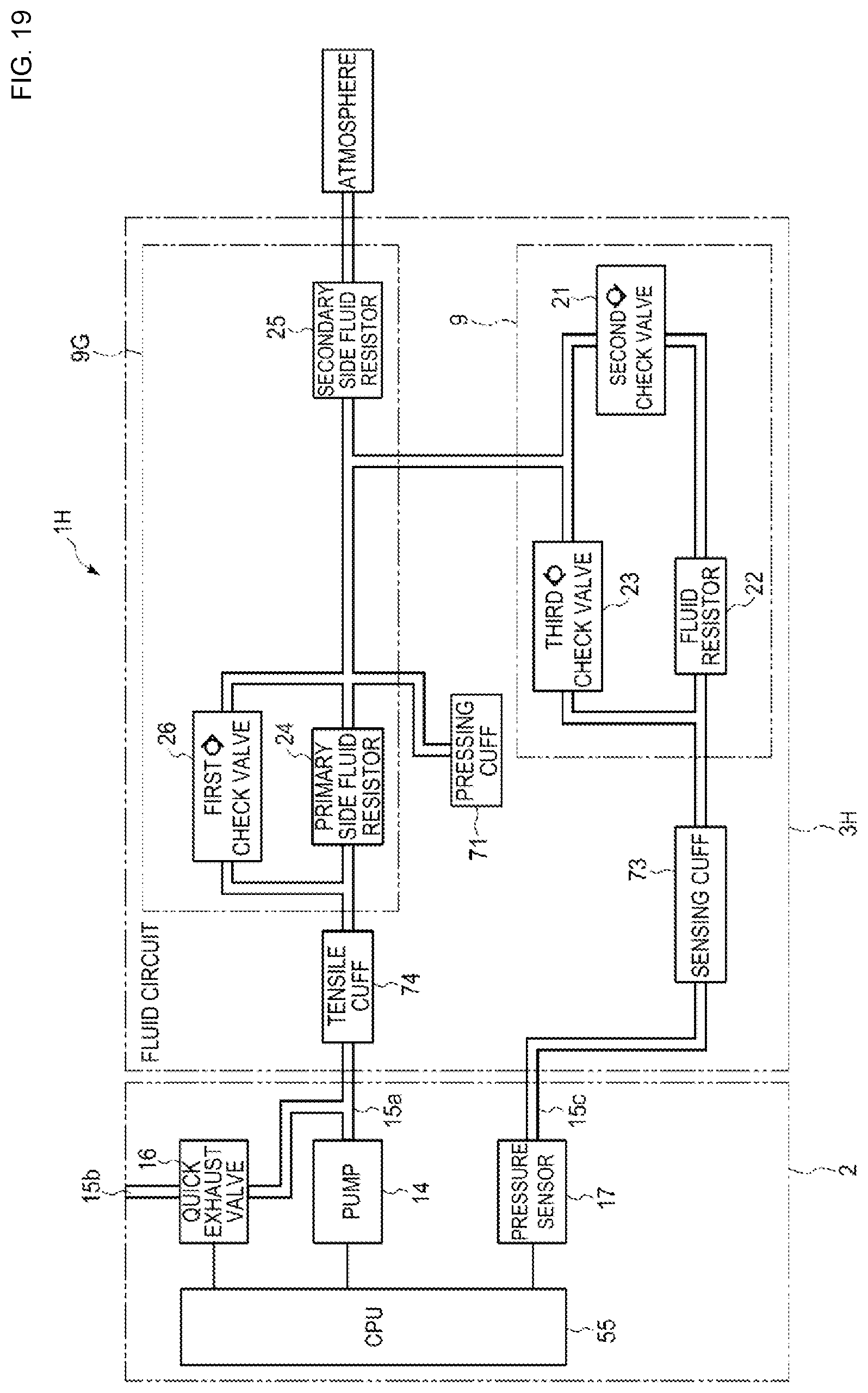 Patent US12616385 Figure 18 – Fluid circuit and blood pressure measurement device