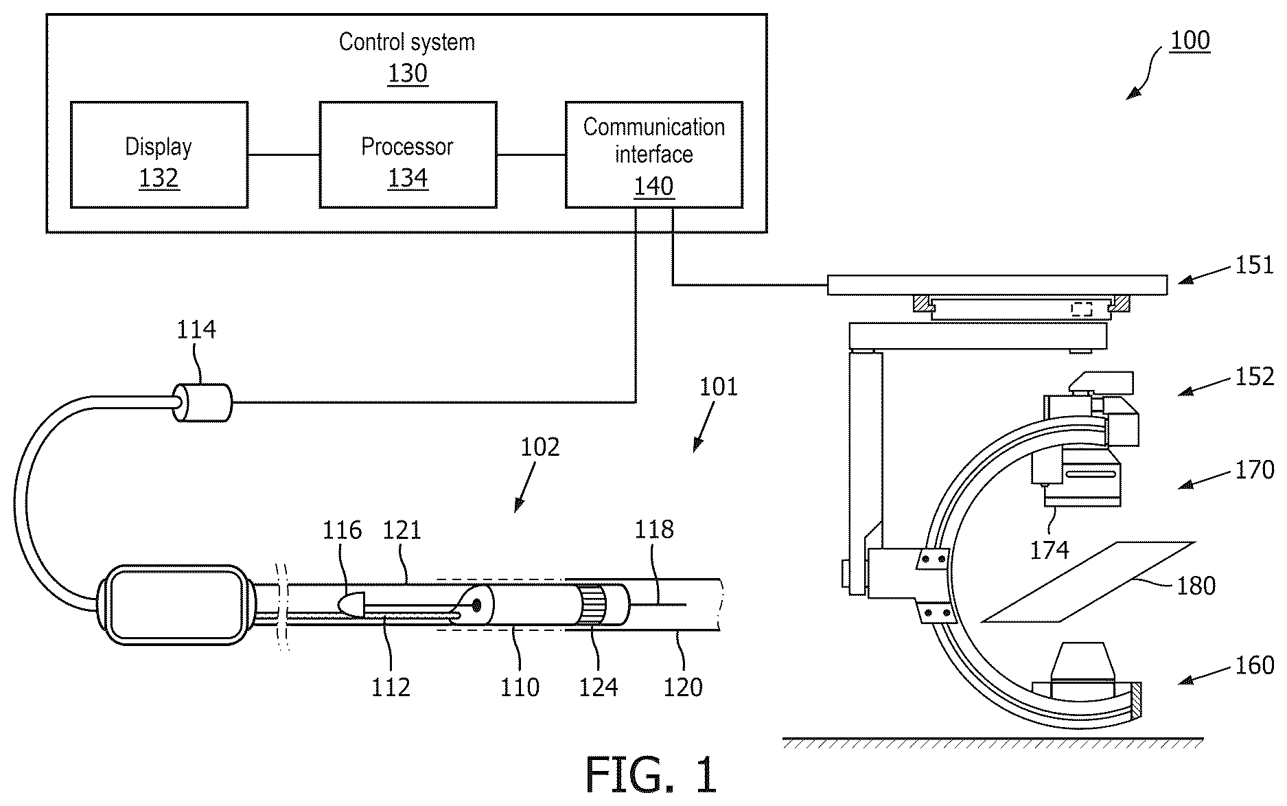 Patent US12616442 Figure 1 – Systems, devices, and methods for coregistration of intravascular data to enhanced stent deployment x-ray images