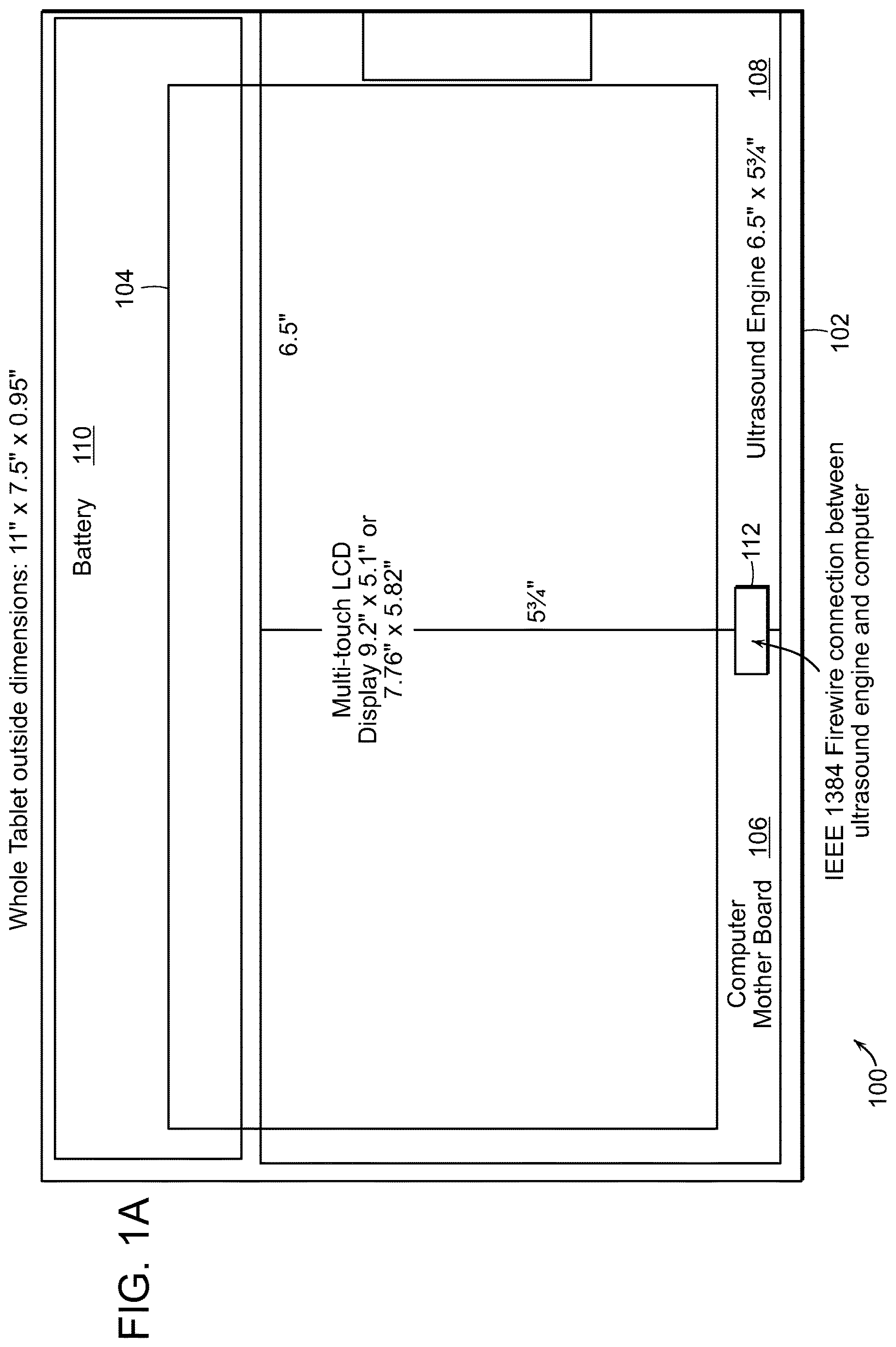 Patent US12616445 Figure 1 – Portable ultrasound system