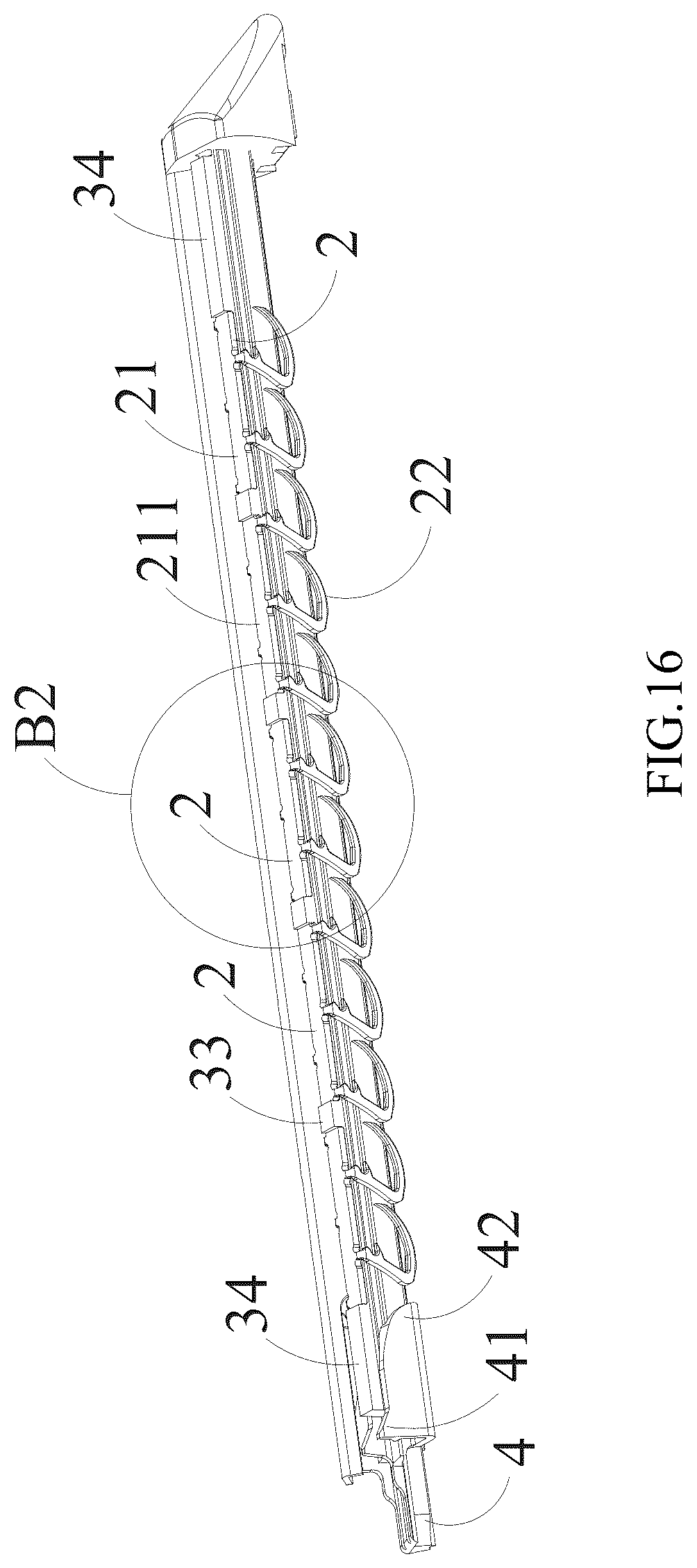 Patent US12616466 Figure 16 – Cartridge assembly, head assembly and surgical stapler