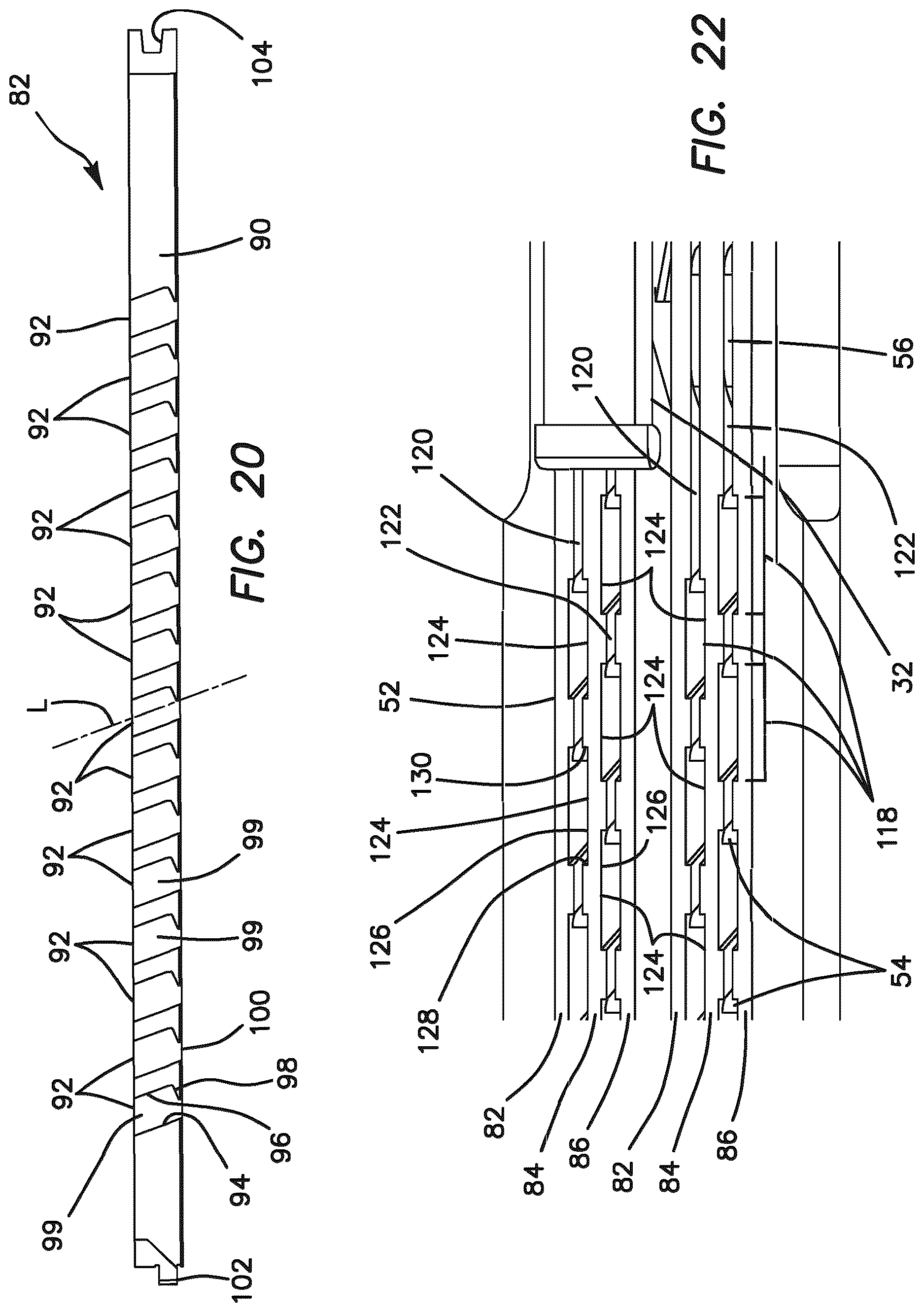 Patent US12616471 Figure 12 – Surgical stapler with partial pockets