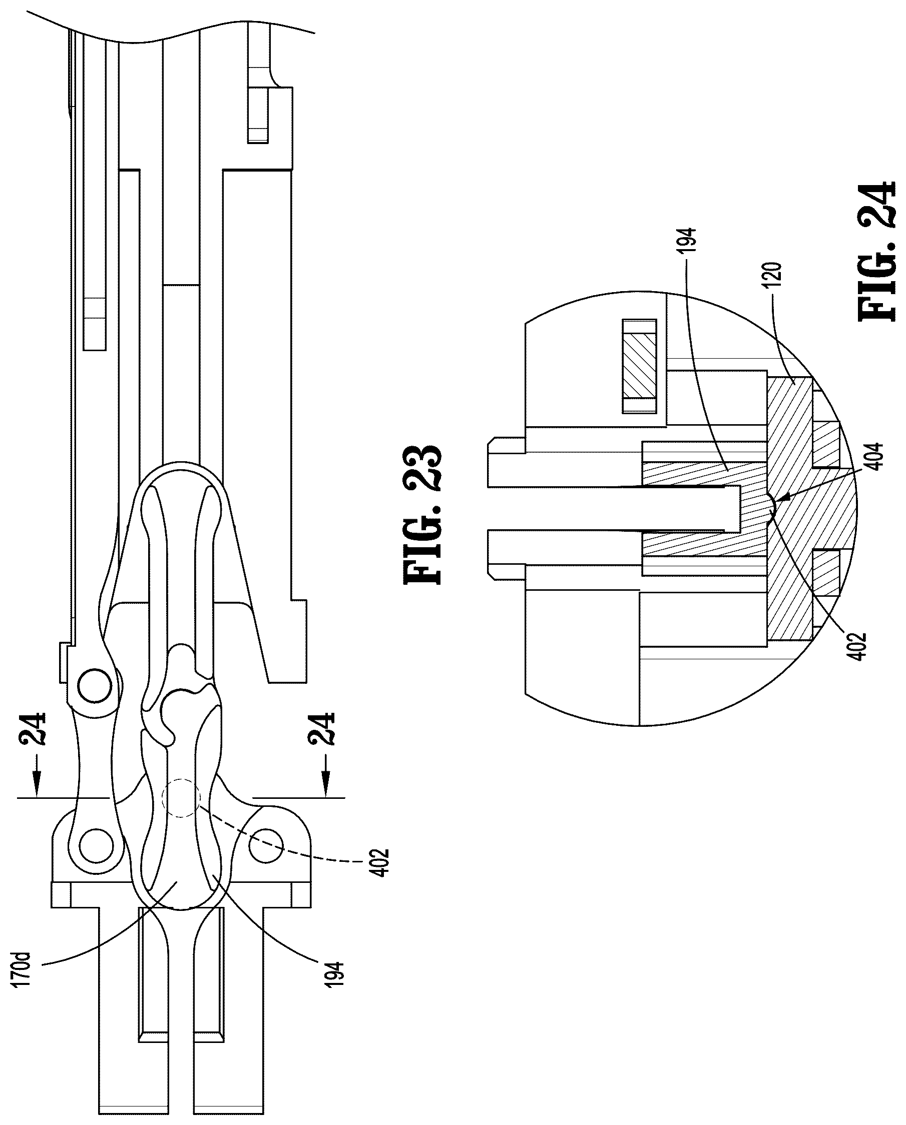 Patent US12616472 Figure 15 – Articulating surgical stapling apparatus with pivotable knife bar guide assembly