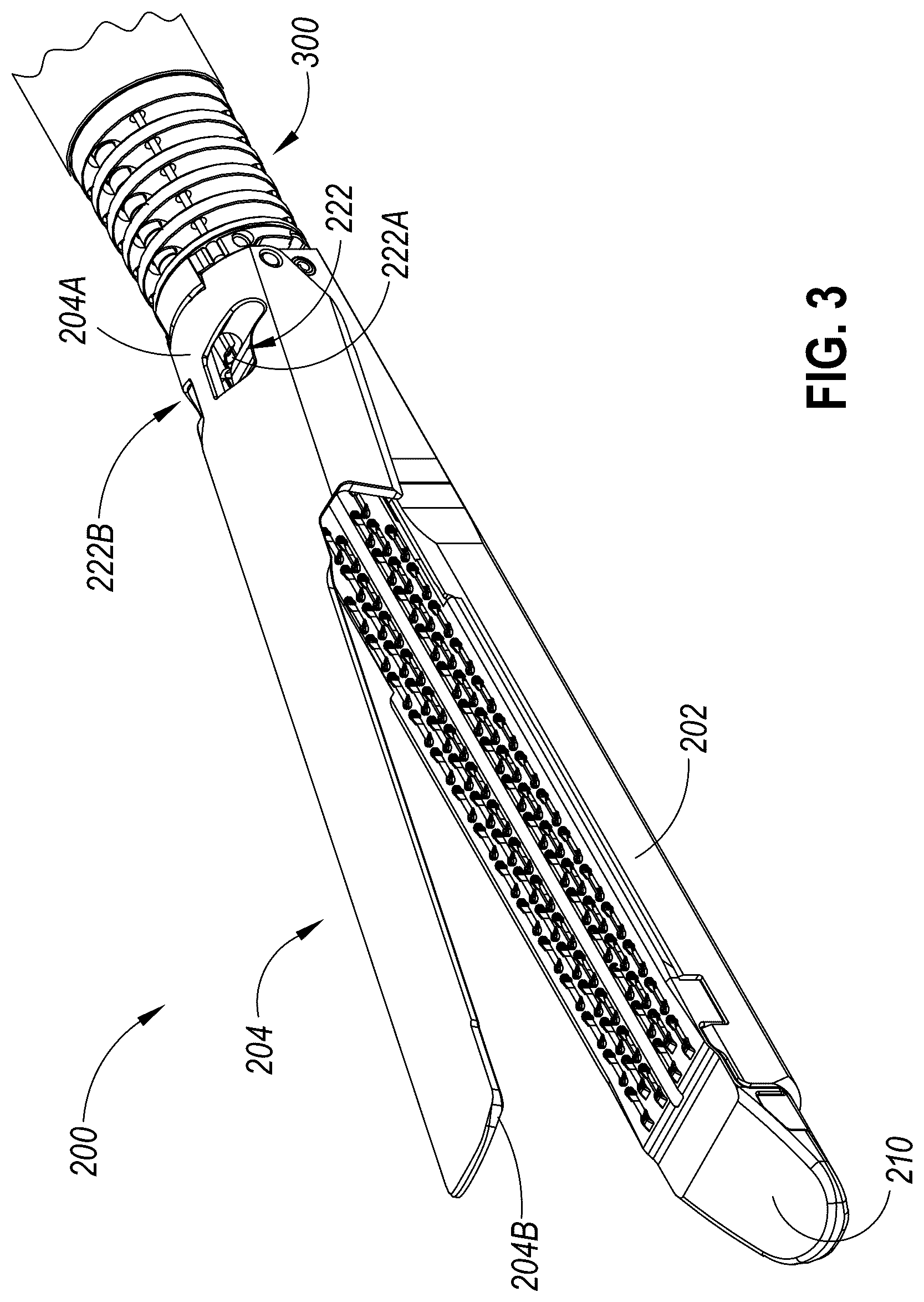 Patent US12616473 Figure 3 – Staple cartridge retention features for surgical stapler