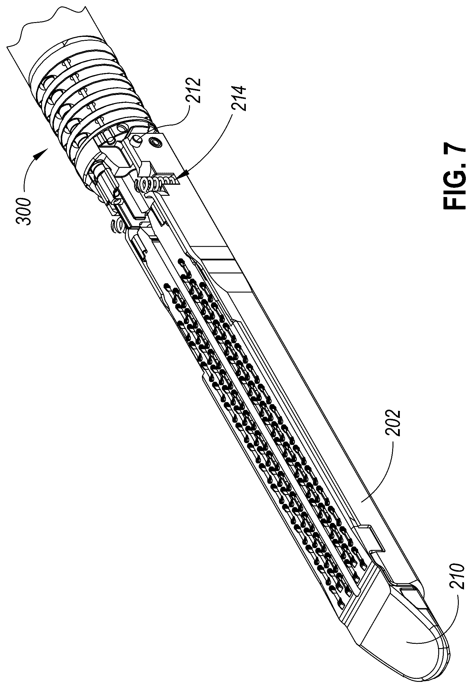 Patent US12616473 Figure 6 – Staple cartridge retention features for surgical stapler
