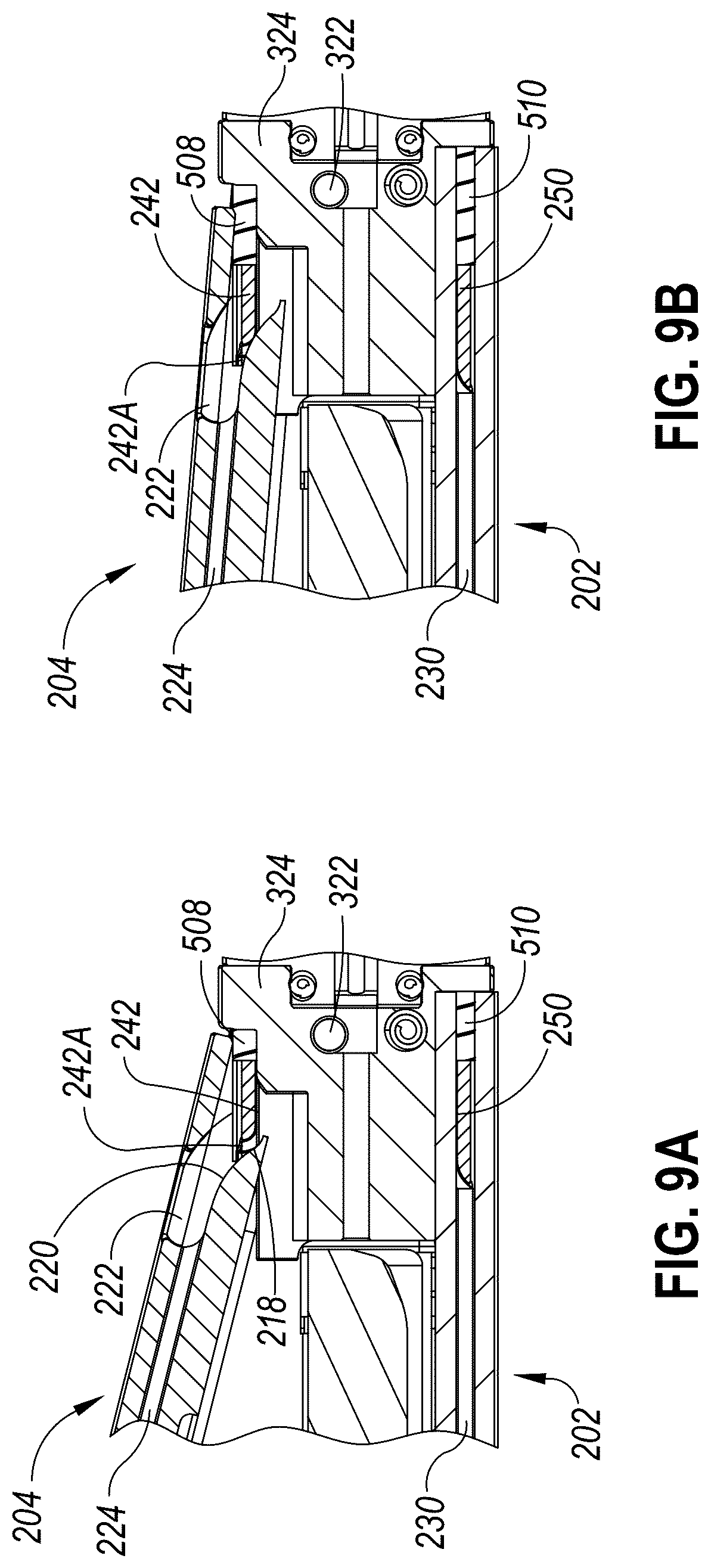 Patent US12616473 Figure 9 – Staple cartridge retention features for surgical stapler