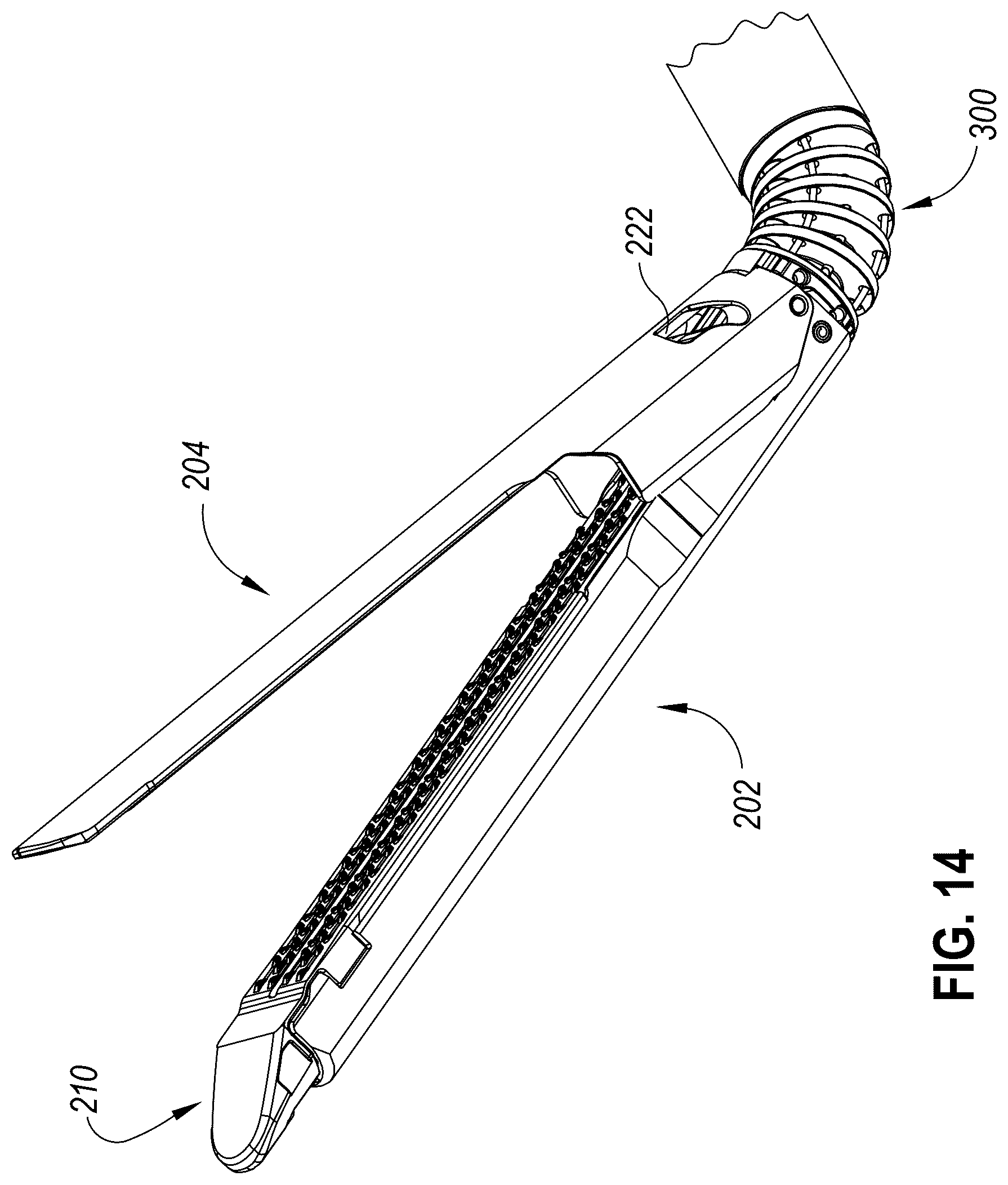 Patent US12616473 Figure 14 – Staple cartridge retention features for surgical stapler