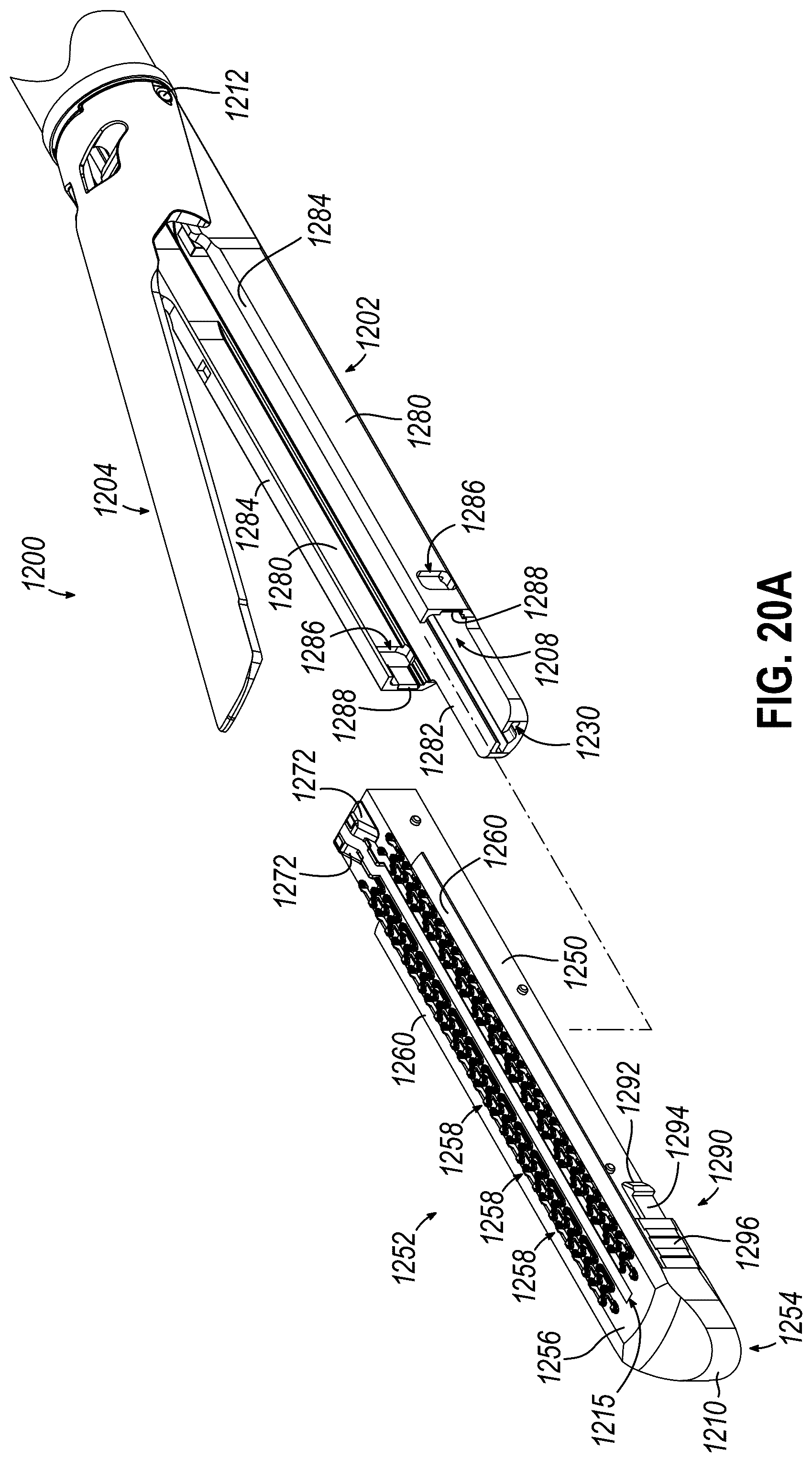 Patent US12616473 Figure 20 – Staple cartridge retention features for surgical stapler